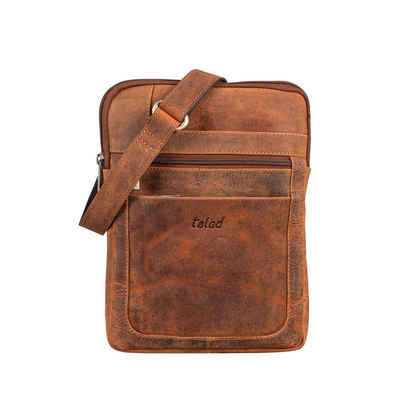 taled Umhängetasche Detroit, Cross Body Bag Leder Herren Vintage - Schultertasche aus Büffelleder - Tablettasche 8 Zoll Echtleder