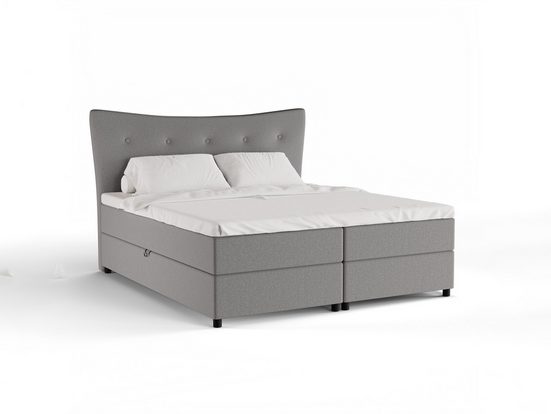 PANDA MÖBEL GmbH Boxspringbett NEVADA mit BETTKASTEN 180x200 cm Faro 16