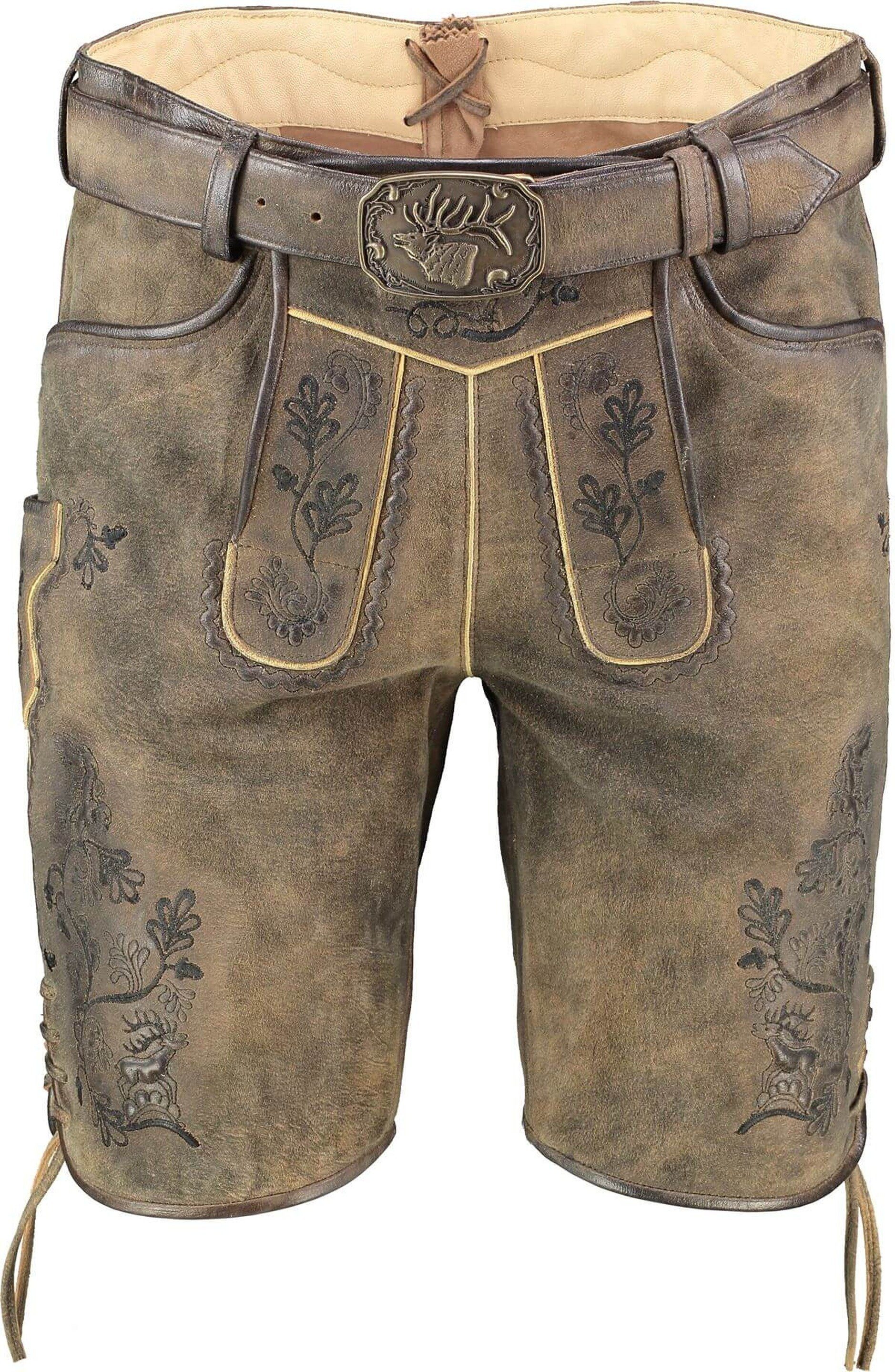 Spieth & Wensky Lederhose SPIETH & WENSKY Leder-Shorts Archibald caribo Ziegenleder
