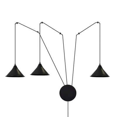 Licht-Erlebnisse Pendelleuchte FLEXIO, ohne Leuchtmittel, Hängelampe mit Stecker Schalter Schwarz Metall Modern Design flexibel