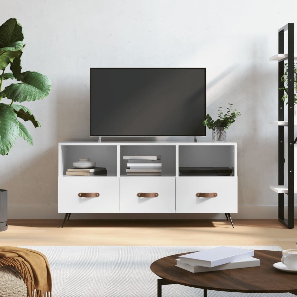 furnicato TV-Schrank Hochglanz-Weiß 102x36x50 cm Holzwerkstoff