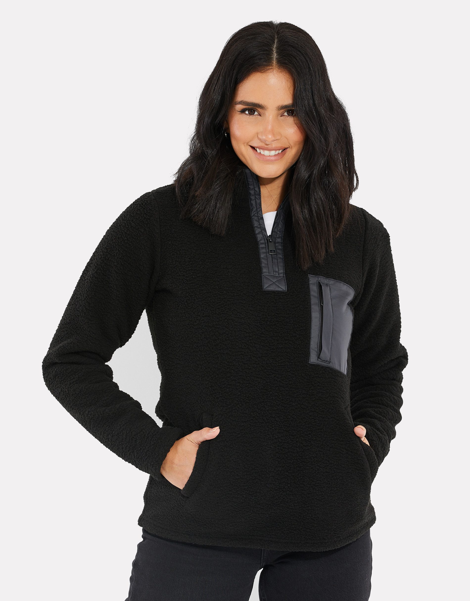 Threadbare Rundhalspullover THB Pharell 1/4 Zip günstig online kaufen