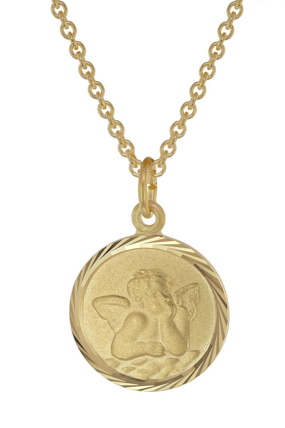 trendor Kette mit Anhänger Kinder-mit Schutzengel Anhänger Gold auf Silber