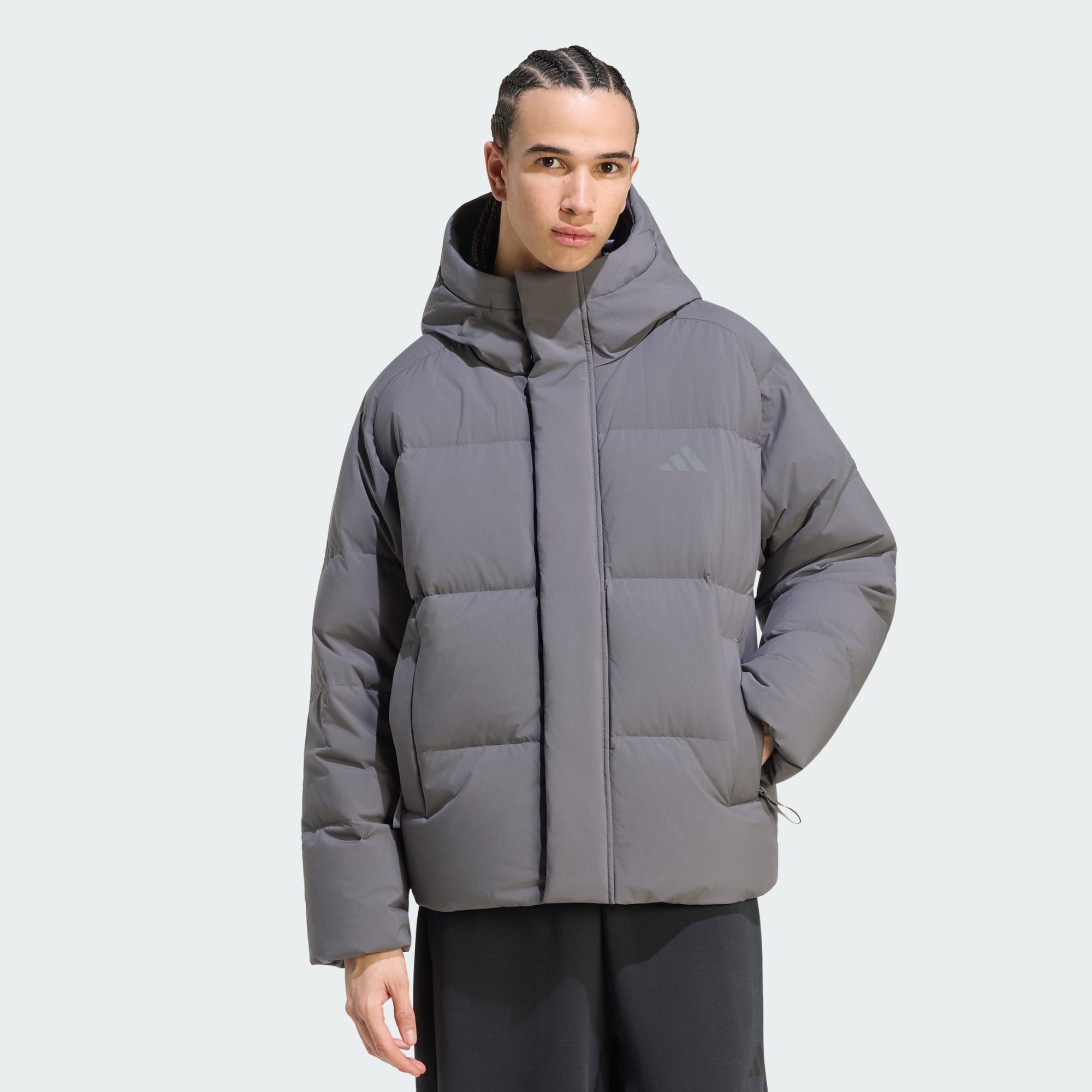 adidas Sportswear Jeansjacke HELIONIC PUFFER JACKE KAPUZE (1-St)