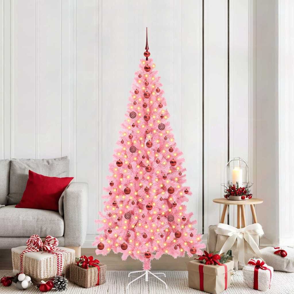 vidaXL Künstlicher Weihnachtsbaum Weihnachtsbaum Rosa 210 cm PVC