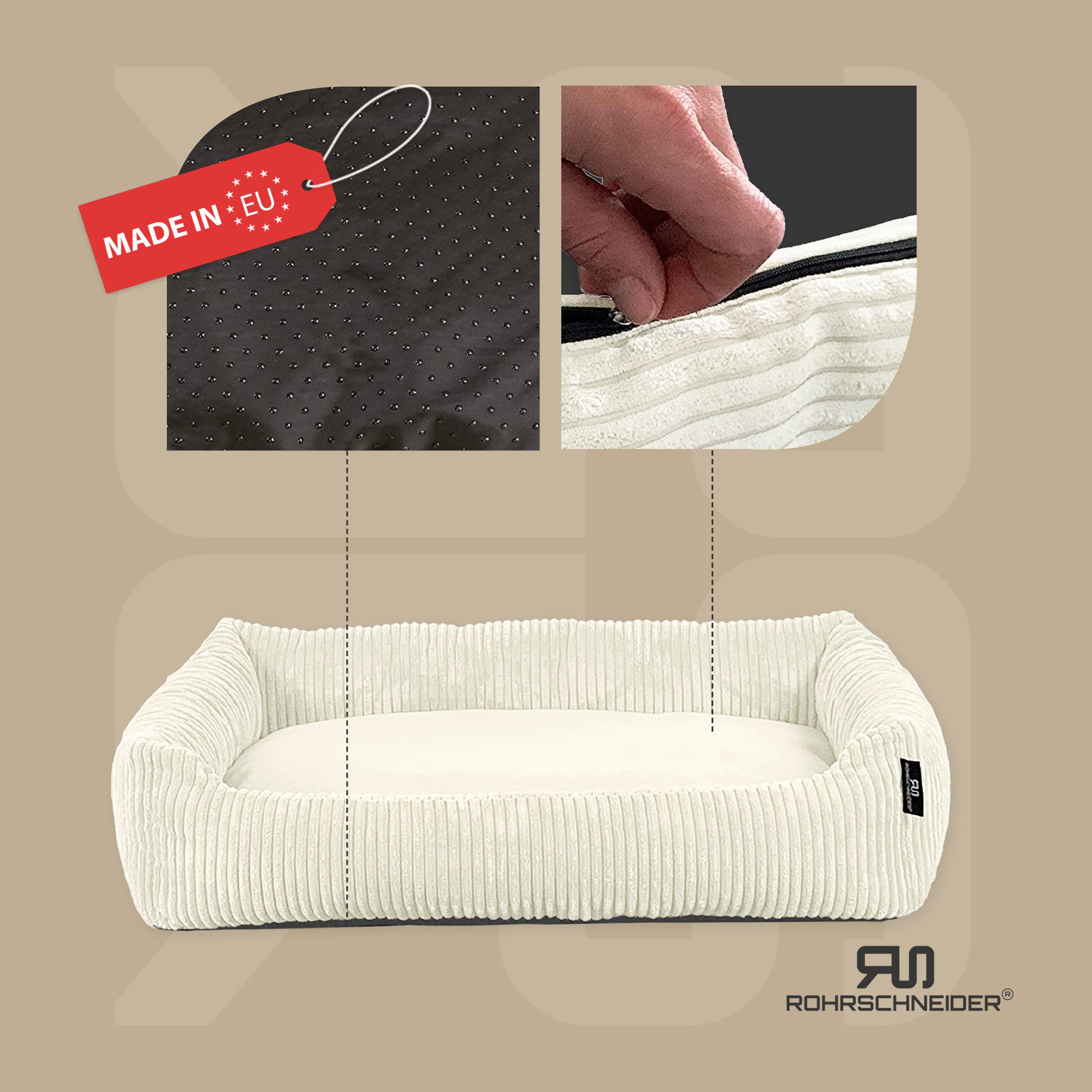 Rohrschneider Tierbett Hundebett Hundekorb Cordstoff, inkl. Gassibeutel günstig online kaufen
