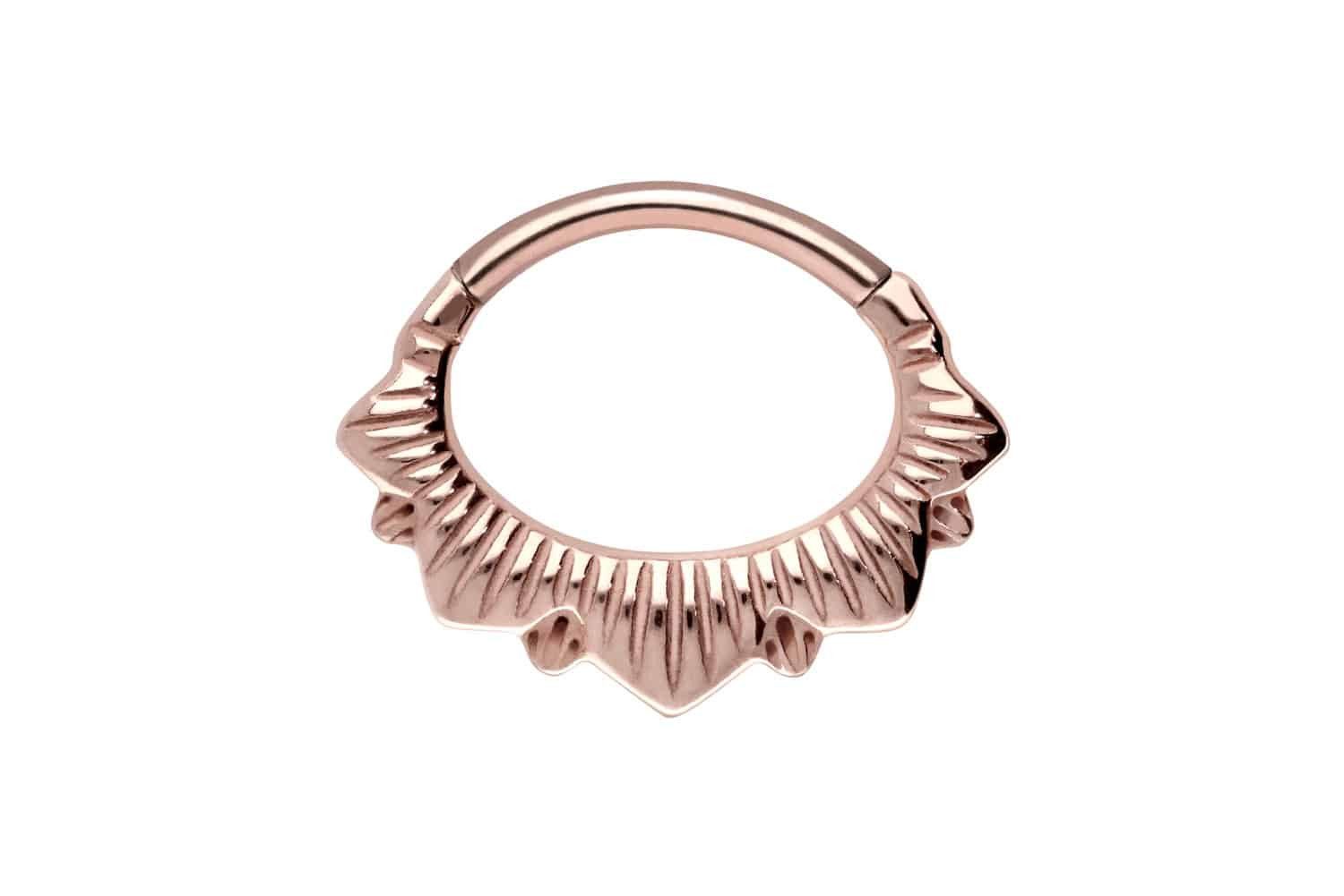 Piercing-Set Chirurgenstahl Segmentring Clicker OVAL + ORIENTALISCHES DESIGN