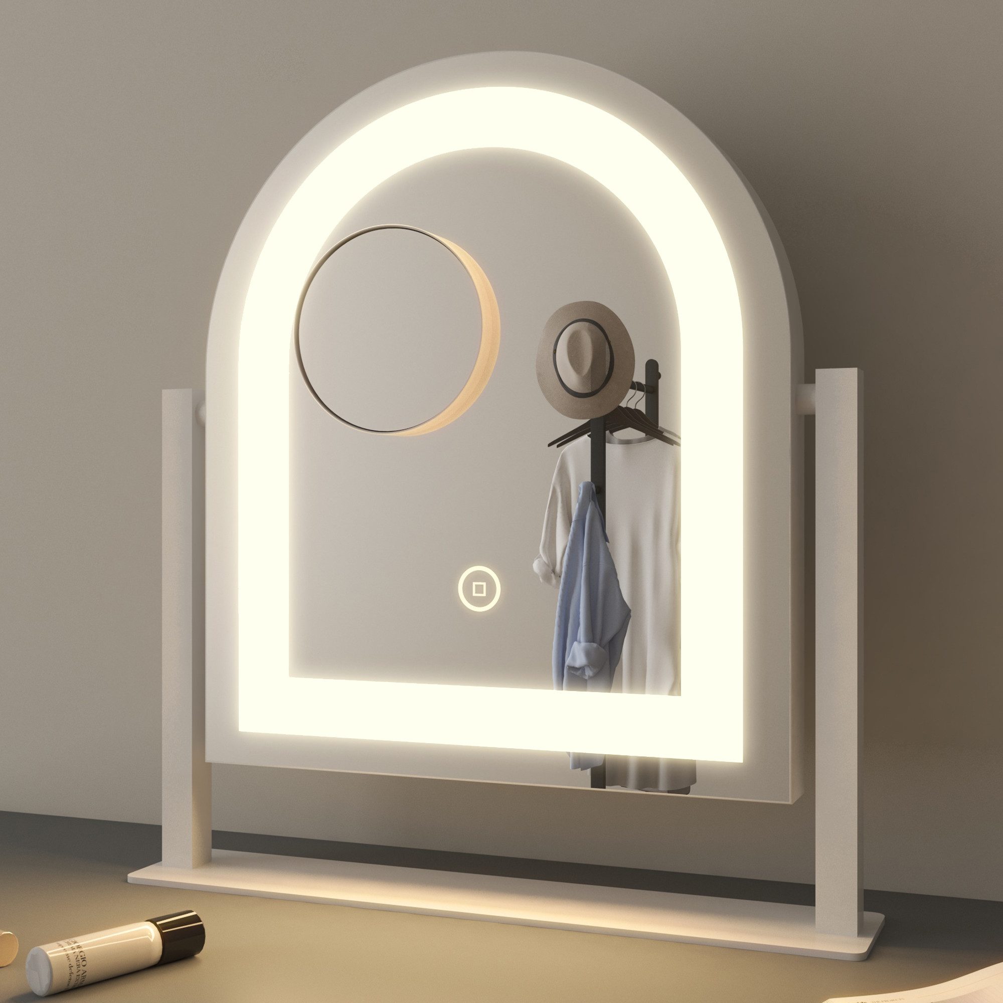 WDWRITTI Kosmetikspiegel LED Schminkspiegel 3Lichtfarben Helligkeit dimmbar günstig online kaufen