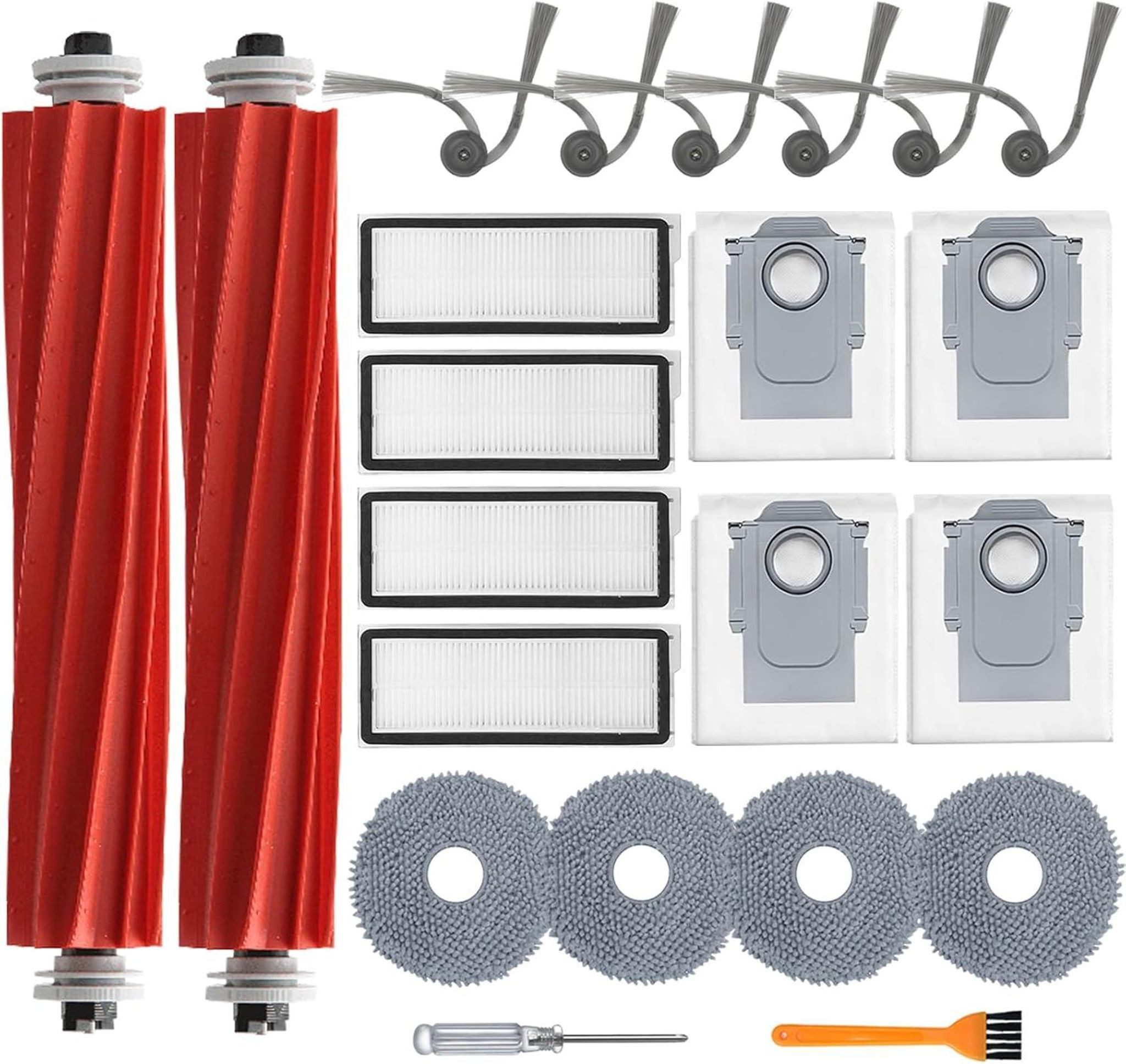 FELIXLEO Staubsaugerdüsen-Set Enthält 2 Hauptbürsten 4 HEPA Filter 4 Wischpads und 4 Staubbeutel, (1-tlg)