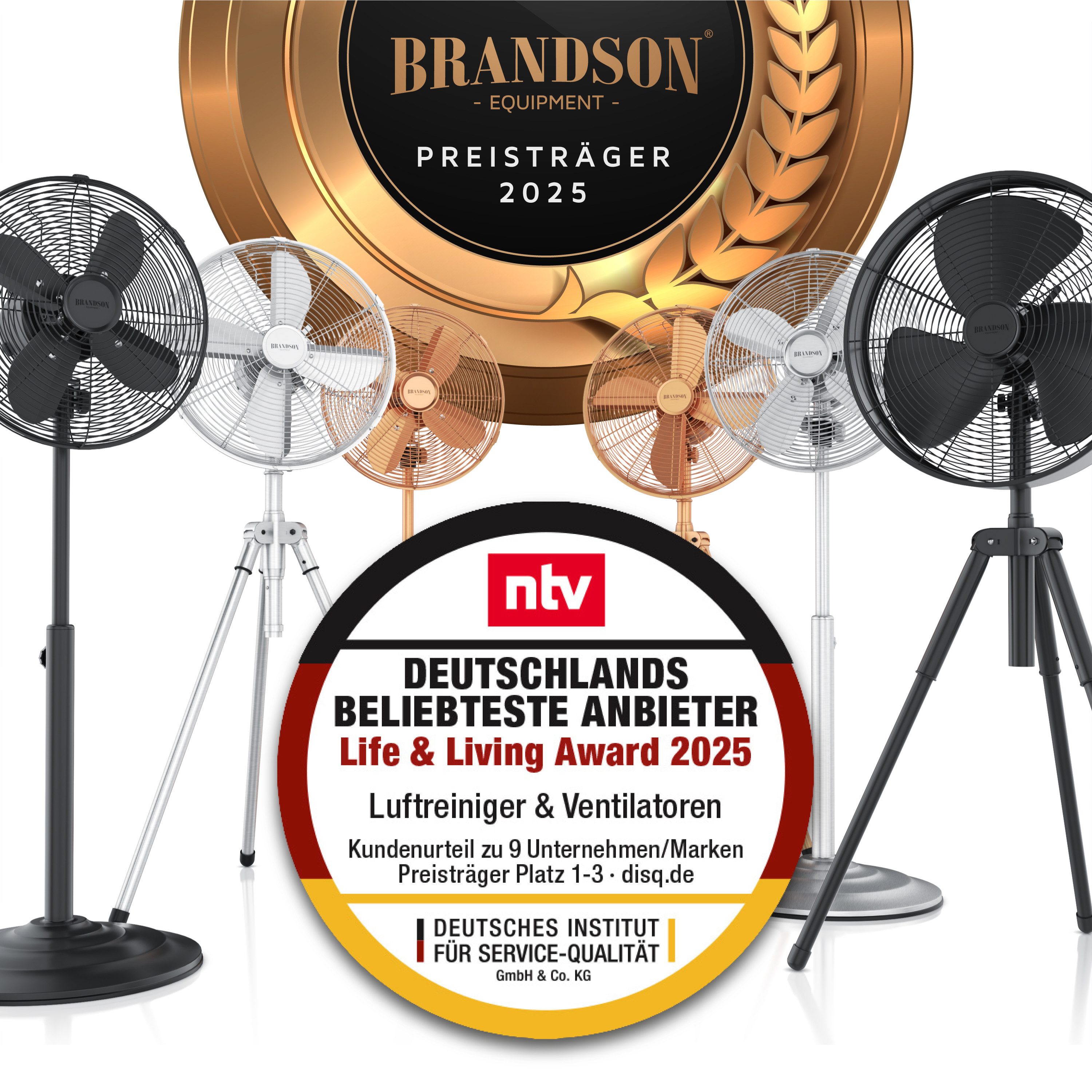 Brandson Standventilator Oszillation 80°, Neigbar 30°, 35W, Standlüfter 30c günstig online kaufen