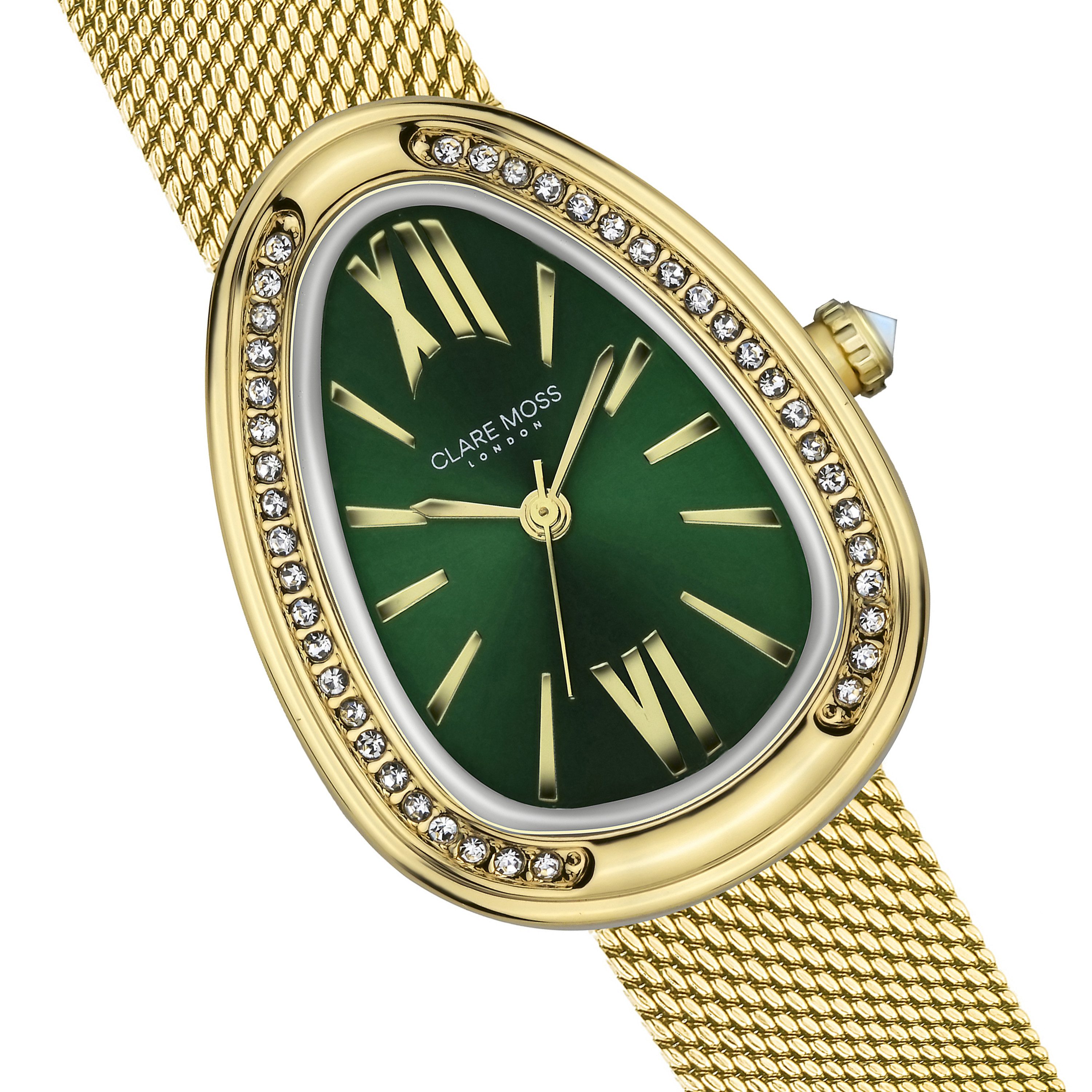 CLARE MOSS Quarzuhr CMA9-B034G Vintage-Gold-Netzgewebe