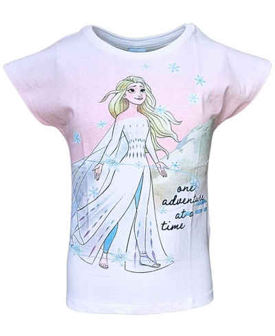 Disney Frozen T-Shirt Elsa Mädchen Kurzarmshirt aus Baumwolle Gr. 104- 134 cm