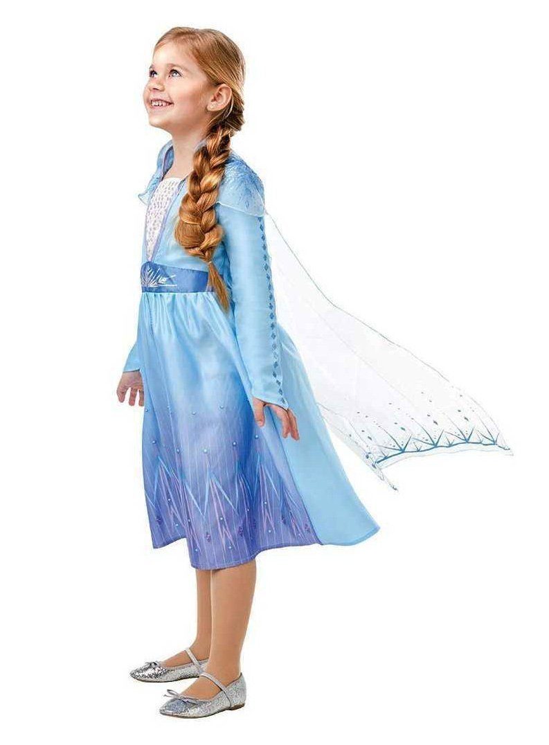 Rubie´s Prinzessin-Kostüm Die Eiskönigin 2 Elsa Reiseoutfit Kostüm Größe 98, Klassisches Märchenkleid aus dem ersten 'Frozen'-Film