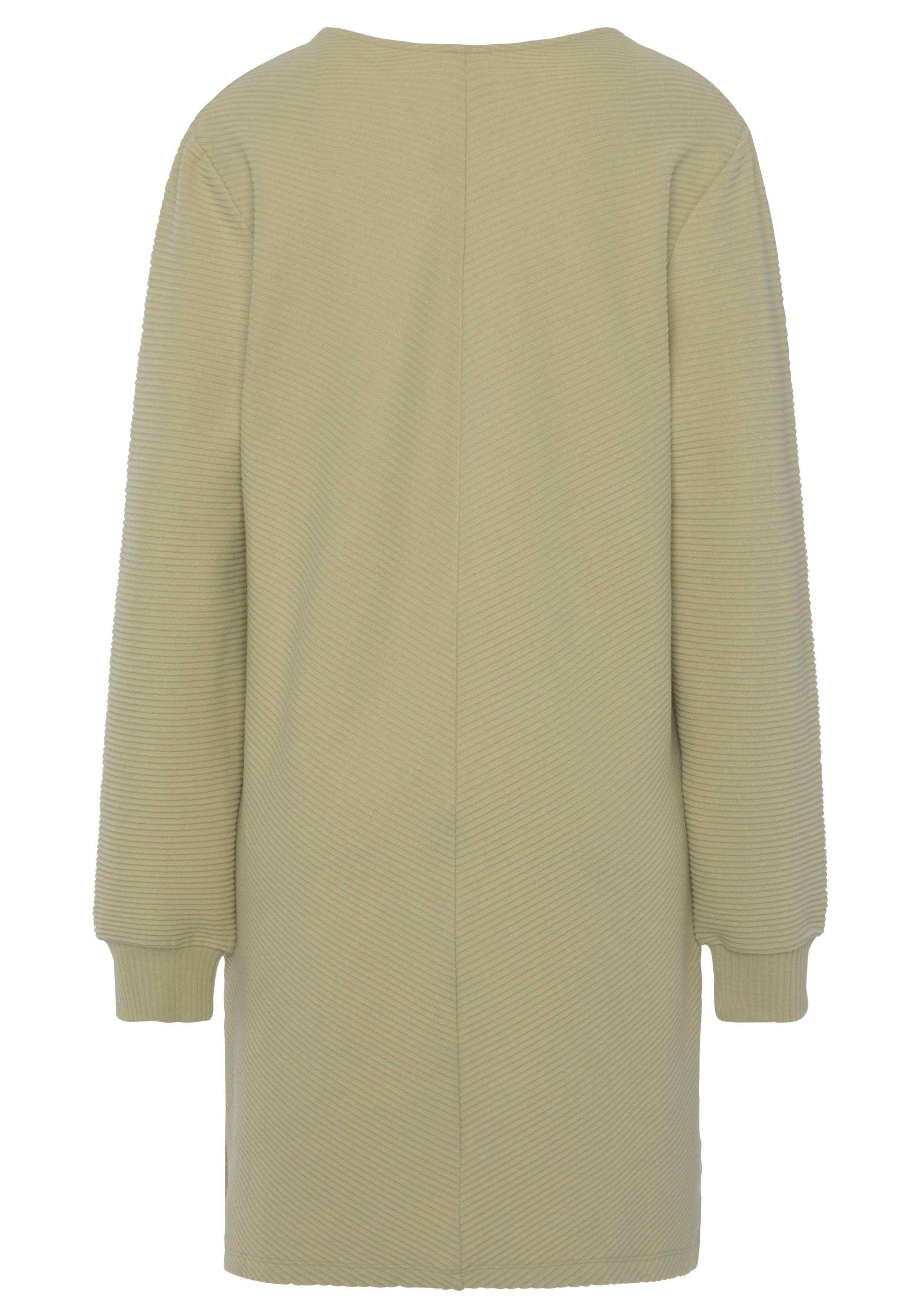 s.Oliver Sweatkleid Langarmkleid aus Ripp-Qualität mit Teilungsnaht, Loungewear