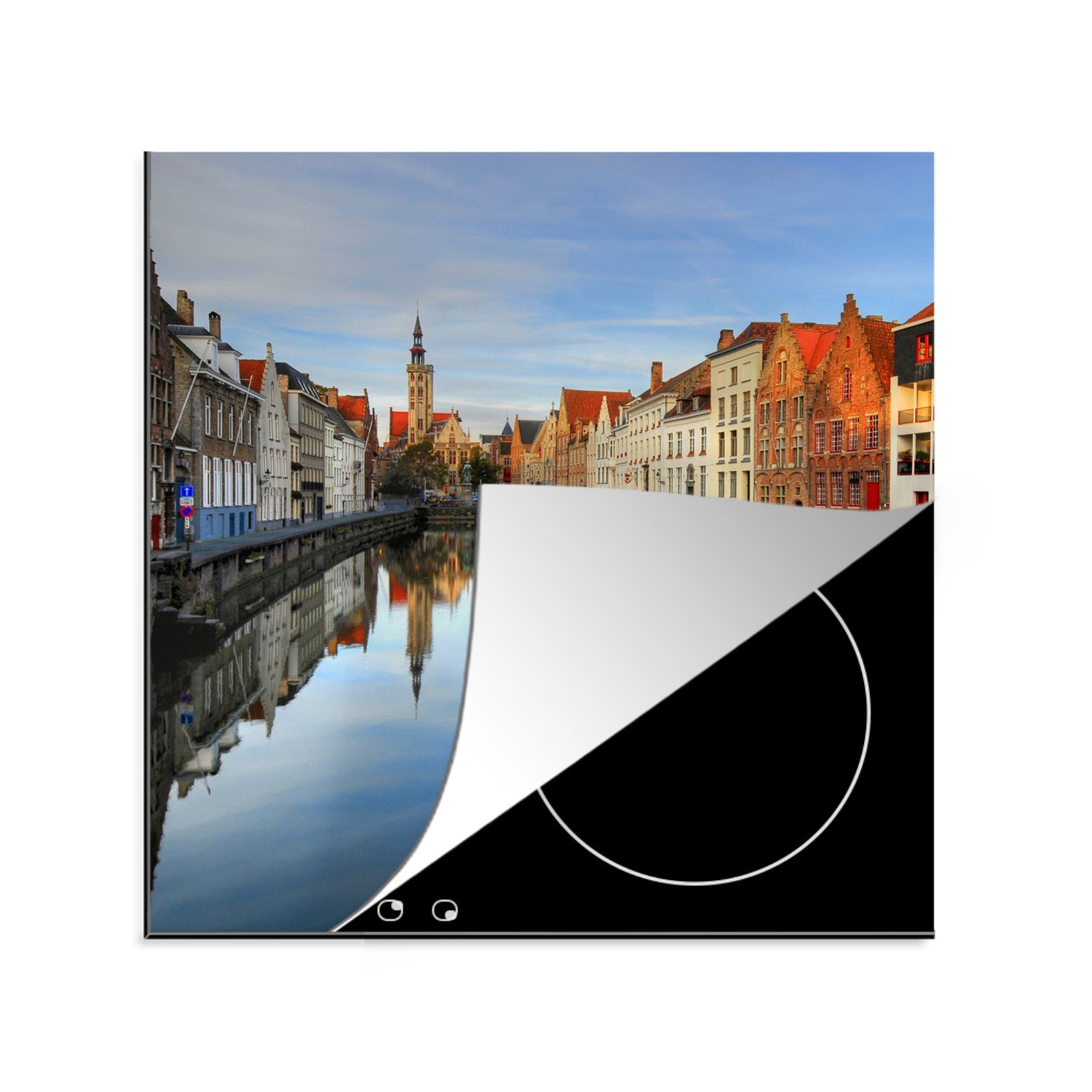MuchoWow Herdblende-/Abdeckplatte Belgien für Kanal Arbeitsplatte tlg), - küche (1 Ceranfeldabdeckung, Vinyl, - Haus, 78x78 cm