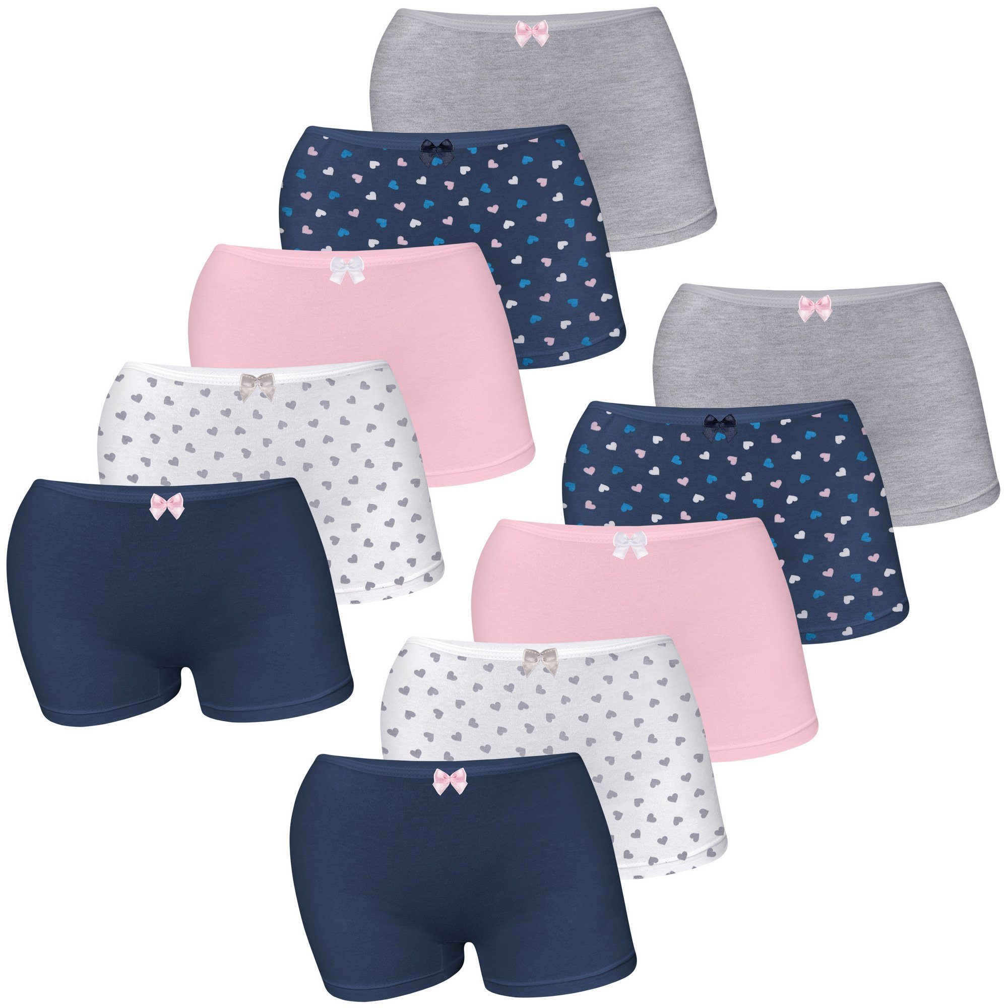 Panty 10 Muster 10-St) Pantys Mädchen - LOREZA Unterwäsche (Spar-Packung, Herz Baumwolle