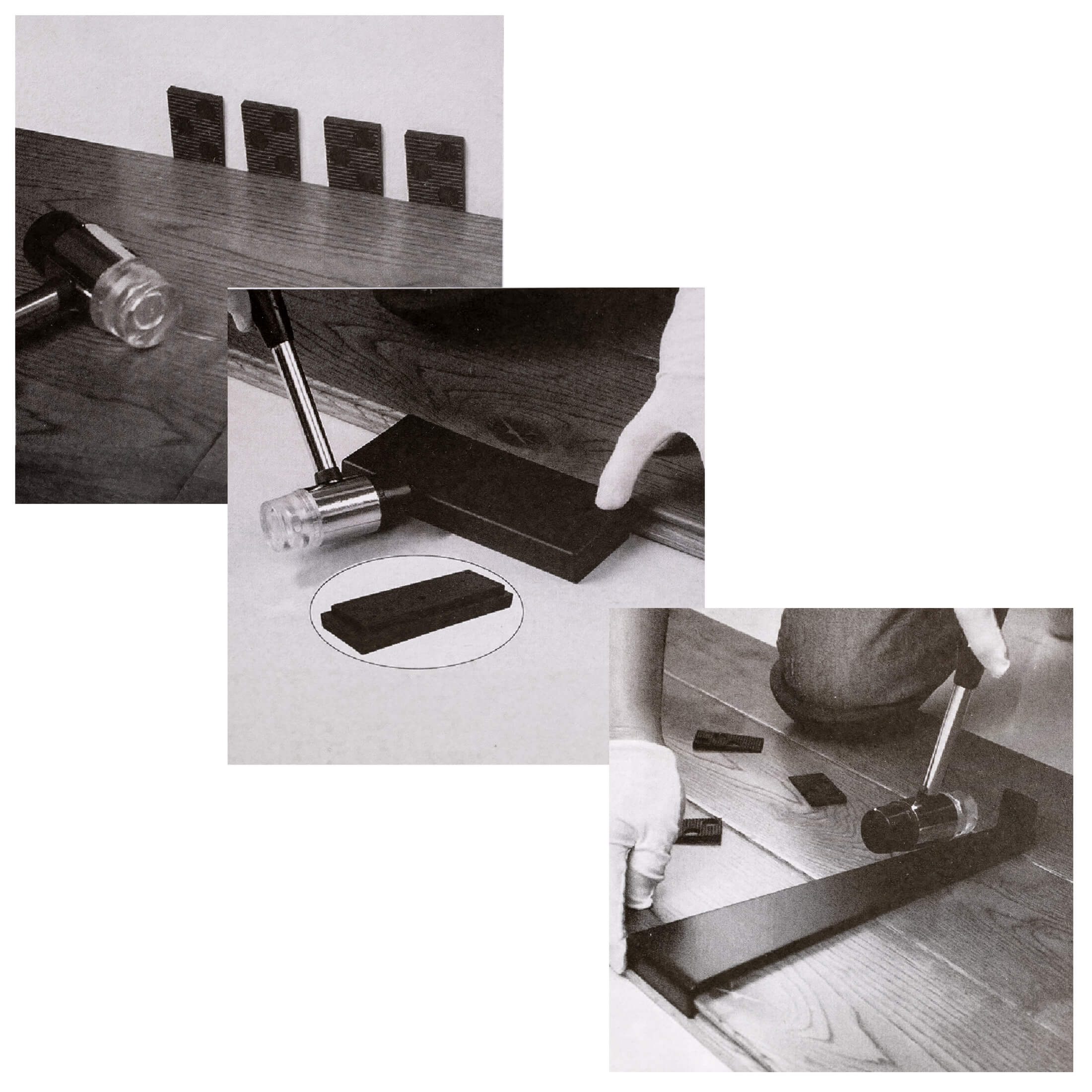 Work plus Verlegeset Laminat und Parkett Verlegeset Werkzeug für Laminatböden, (22-tlg), 22tlg. Set mit Zugeisen, Schlagklotz, Montagekeile