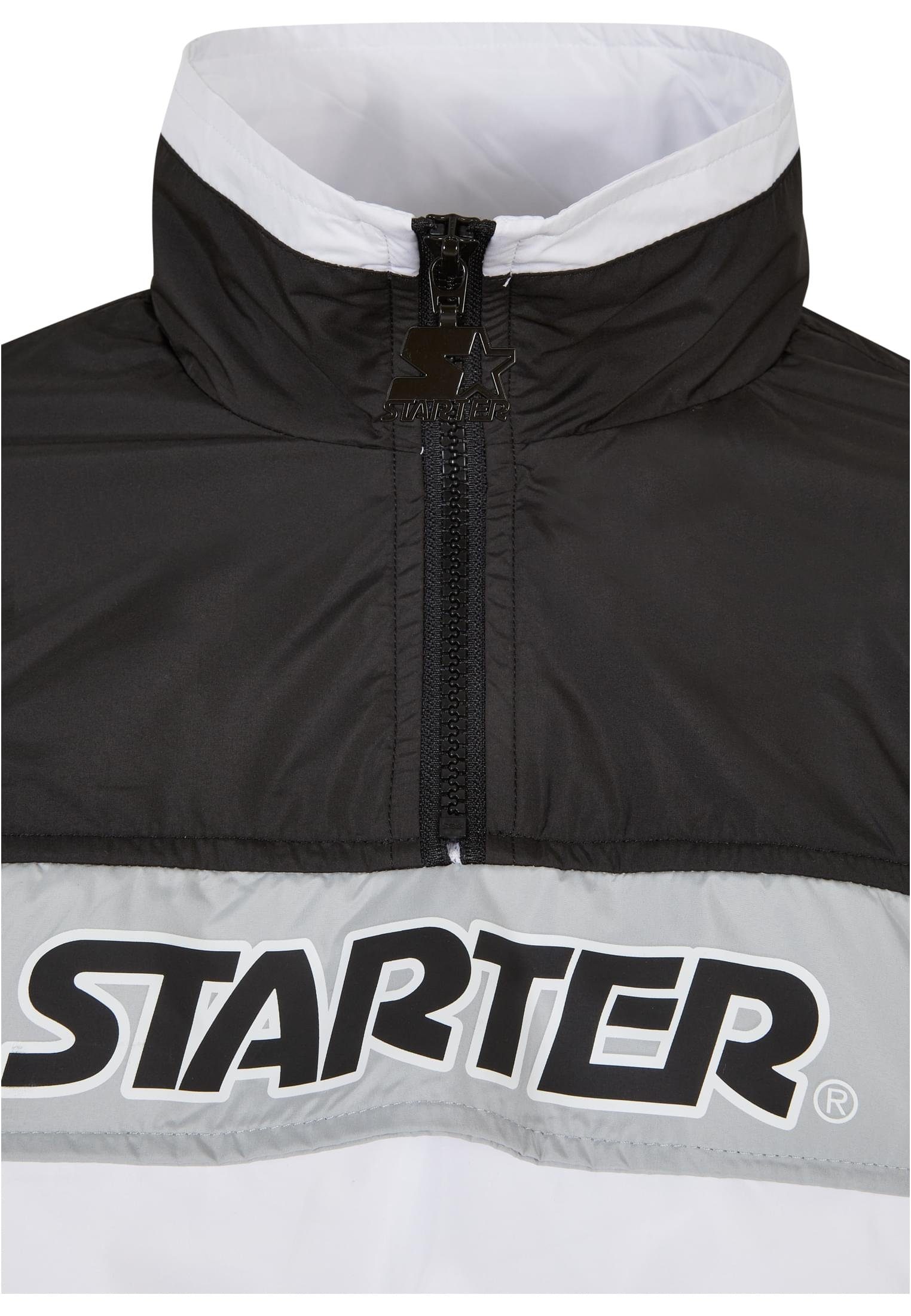 Colorblock Black Outdoorjacke Damen Label Starter Starter (1-St) black/white Jacket Ladies Over Pull