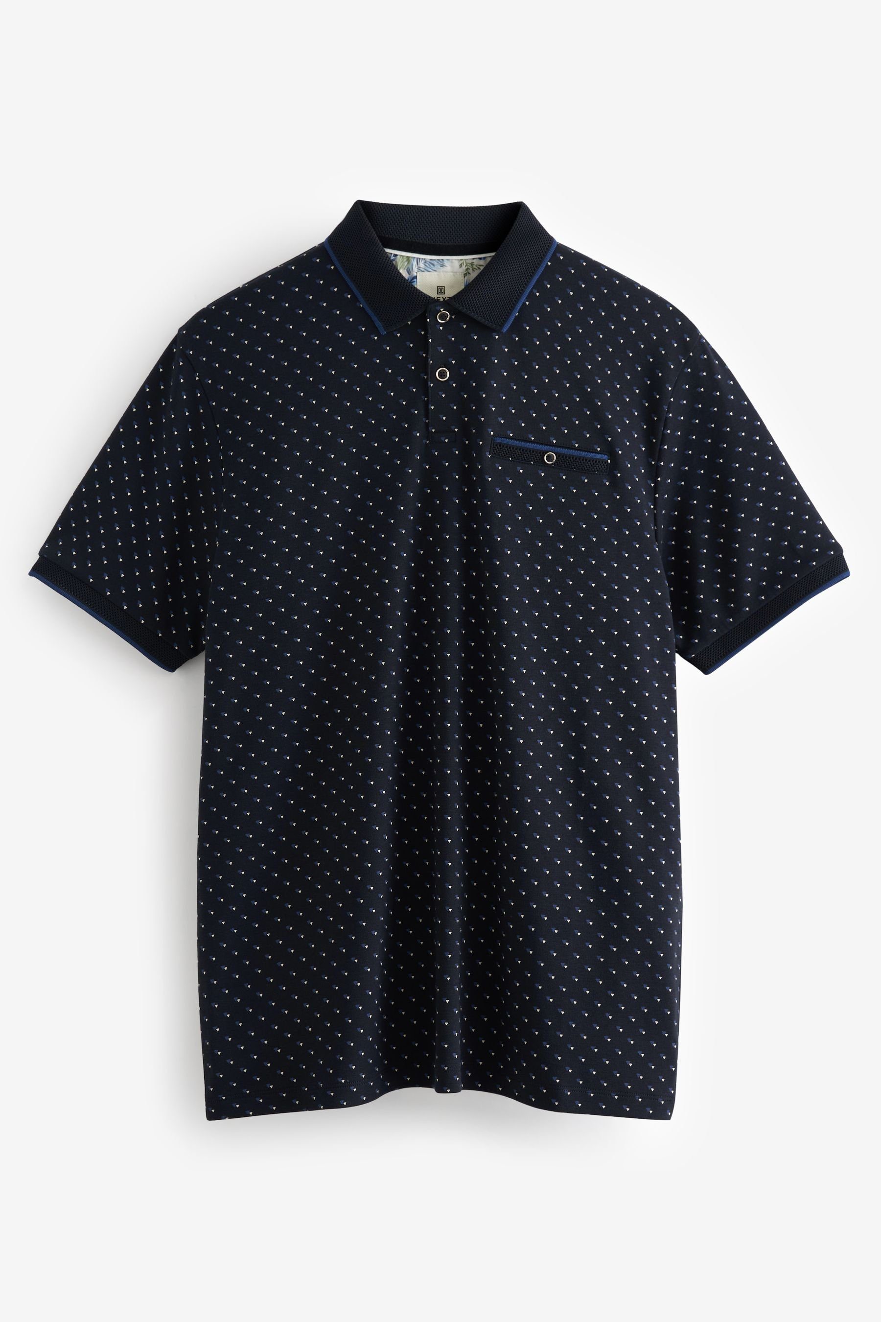 Blue Next Geoprint Navy mit Poloshirt Polo-Shirt (1-tlg)