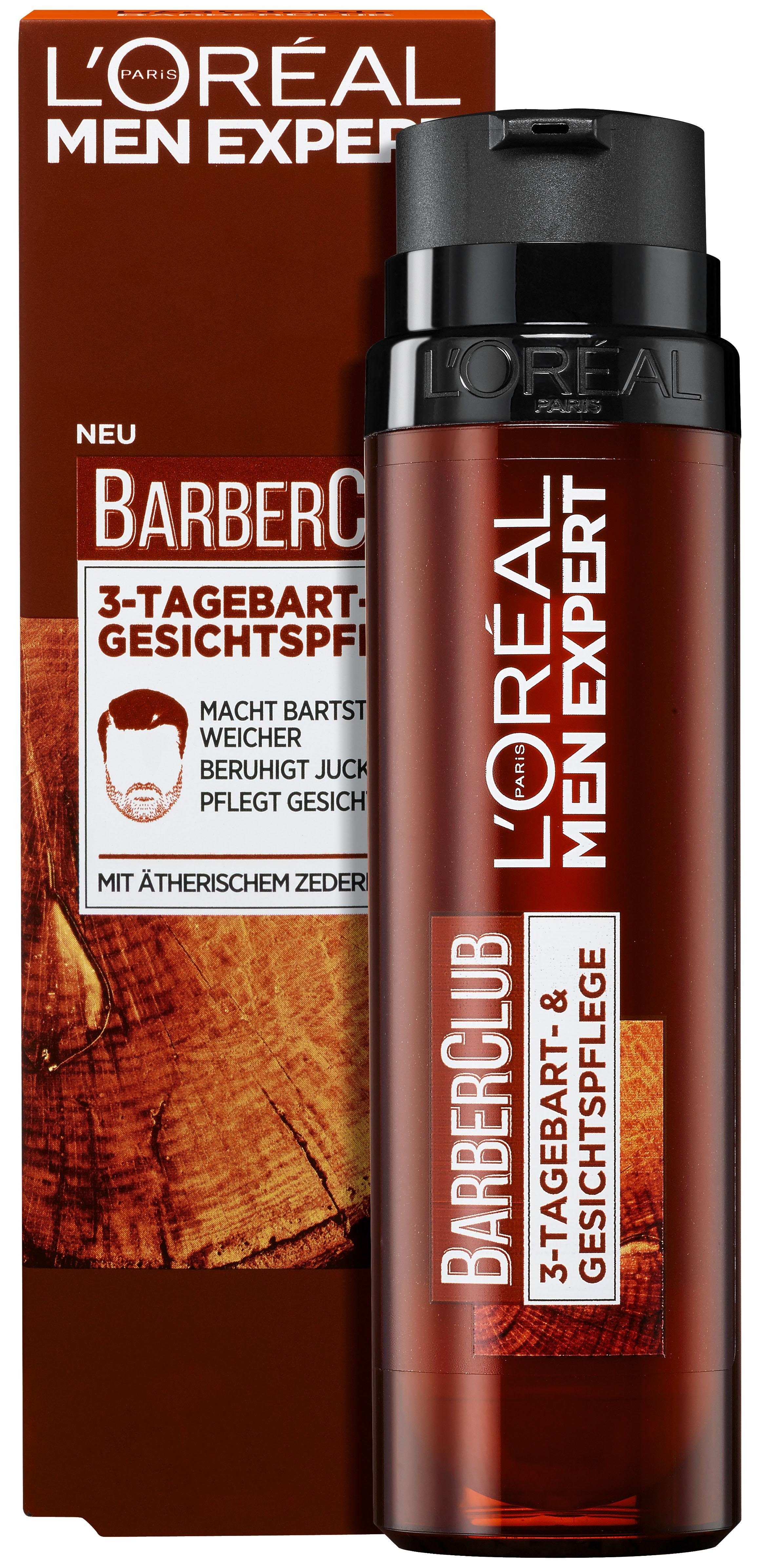 L'ORÉAL PARIS MEN Feuchtigkeitscreme beruhigt 3-Tagebart- EXPERT Club Feuchtigkeit, Juckreiz Gesichtspflege, und spendet Barber