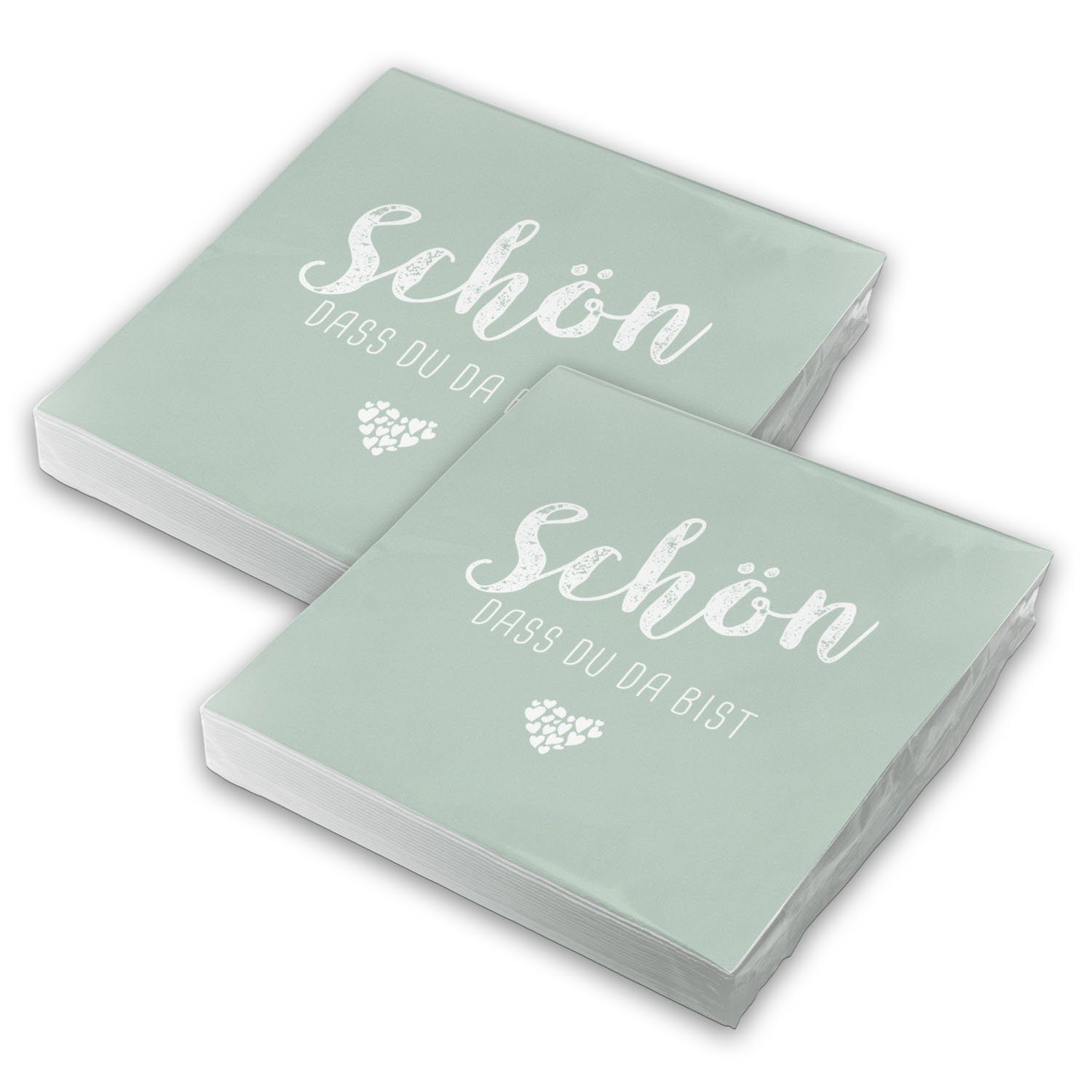 itenga Papierserviette itenga 40x Serviette Schön dass du da bist eukalyptus Set