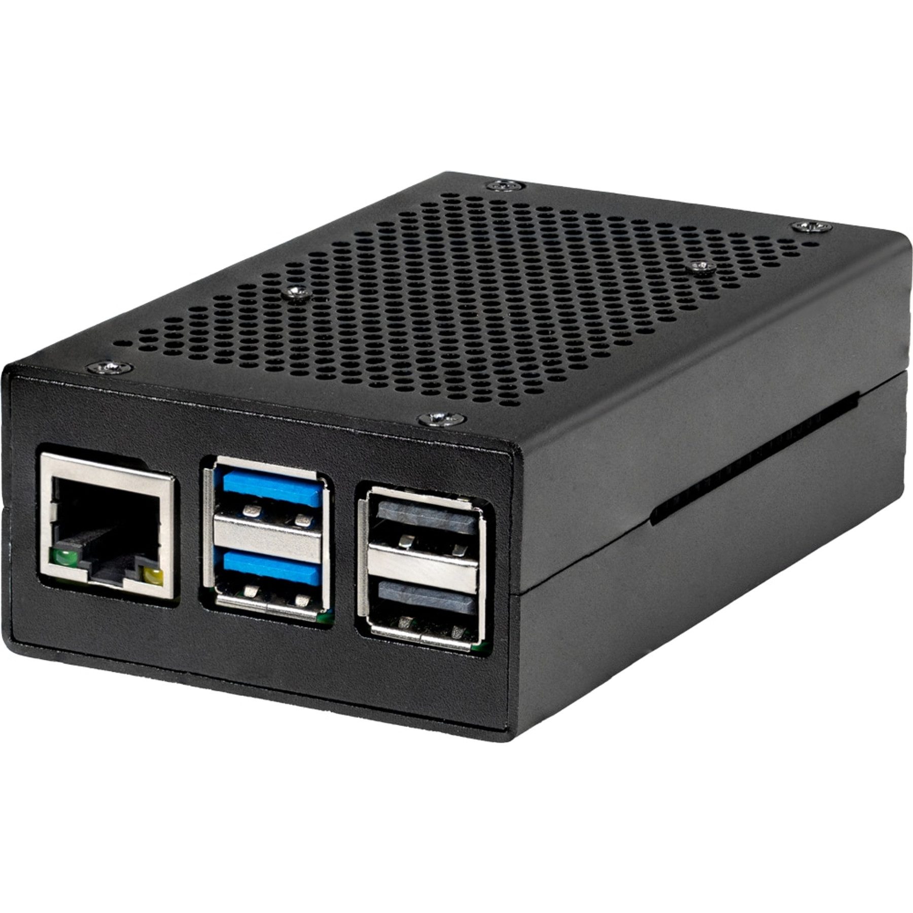 Joy-it PC-Gehäuse JOY-IT Aluminiumgehäuse mit aktivem Lüfter, RB-AlucaseP5-01B, für