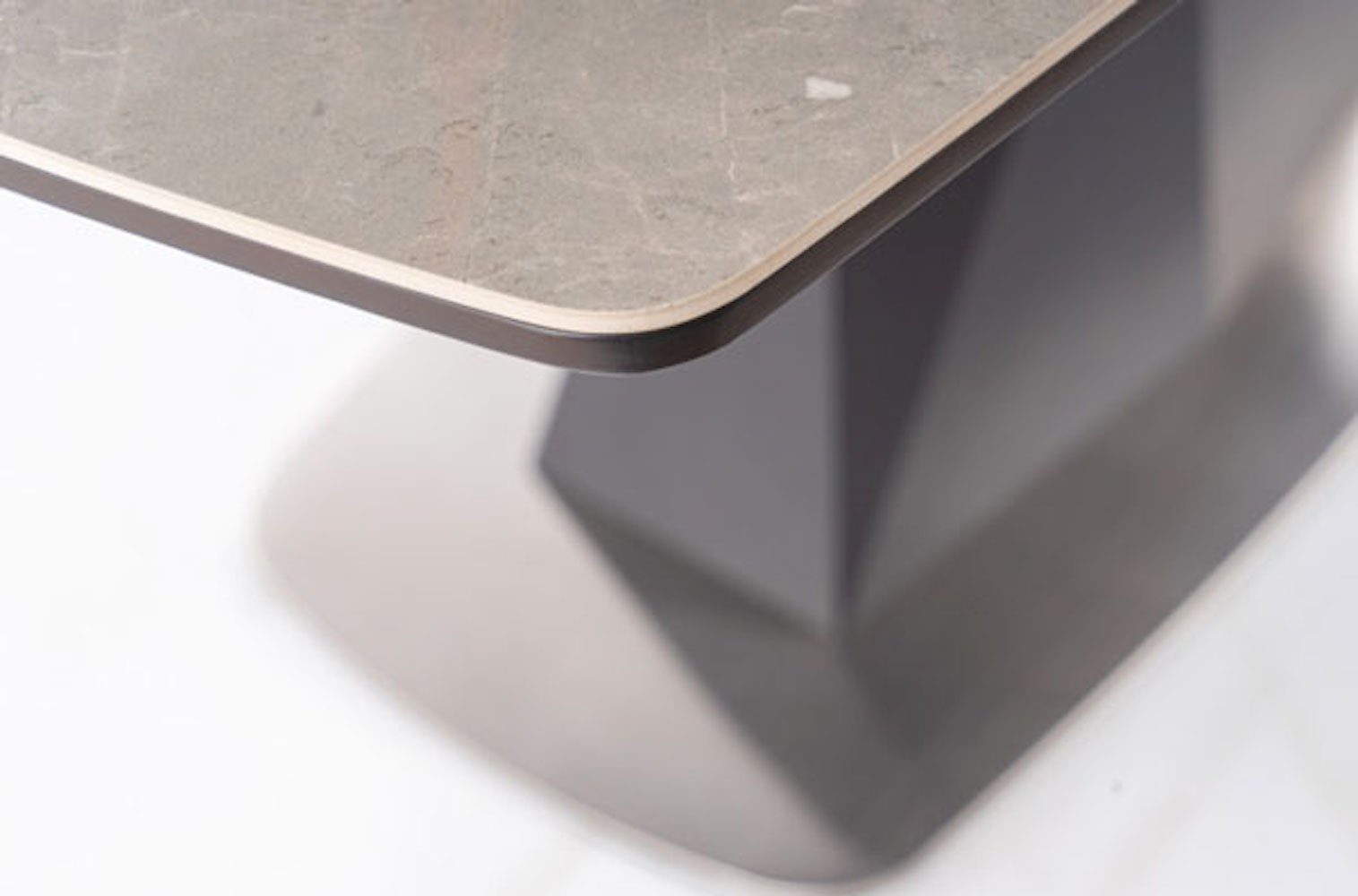 Feldmann-Wohnen grau 160-210x90cm Marmor ausziehbar Esstisch anthrazit Cortez Ceramic,