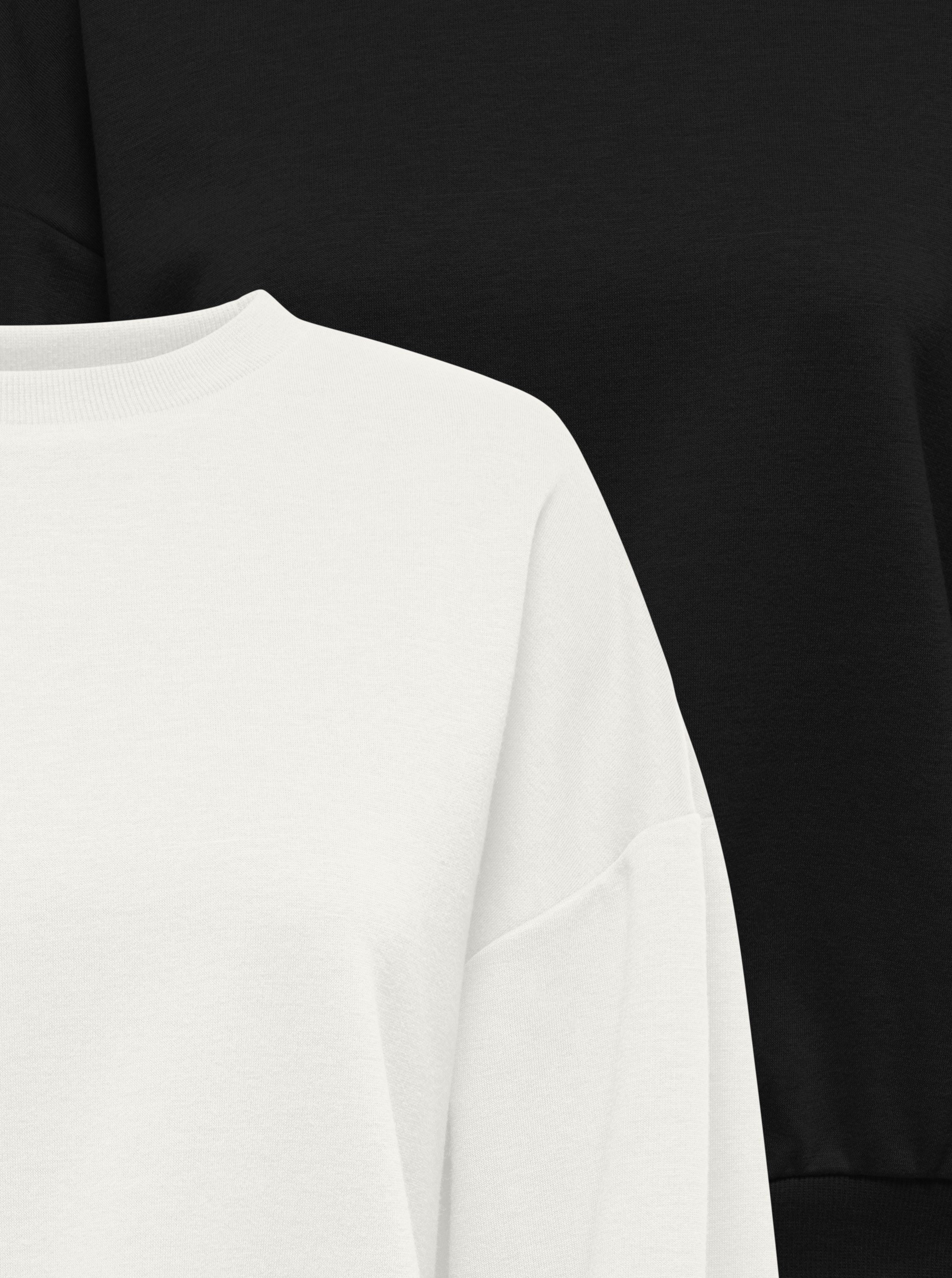 ONLY Sweatshirt ONLBROOKE L/S O-NECK SOLID 2 PACK SWT (Packung, 2-tlg) Baumwollmischung, regular fit