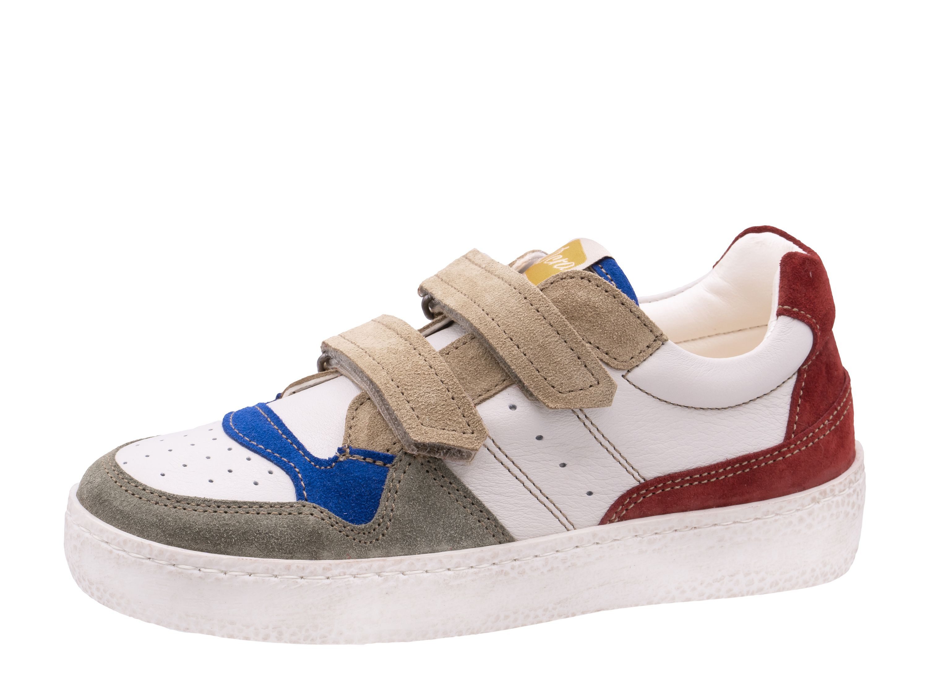 Ocra Ocra Sneaker Schuhe Kinder pflanz. geg. Leder D406 Weiß Rot Beige Sneaker