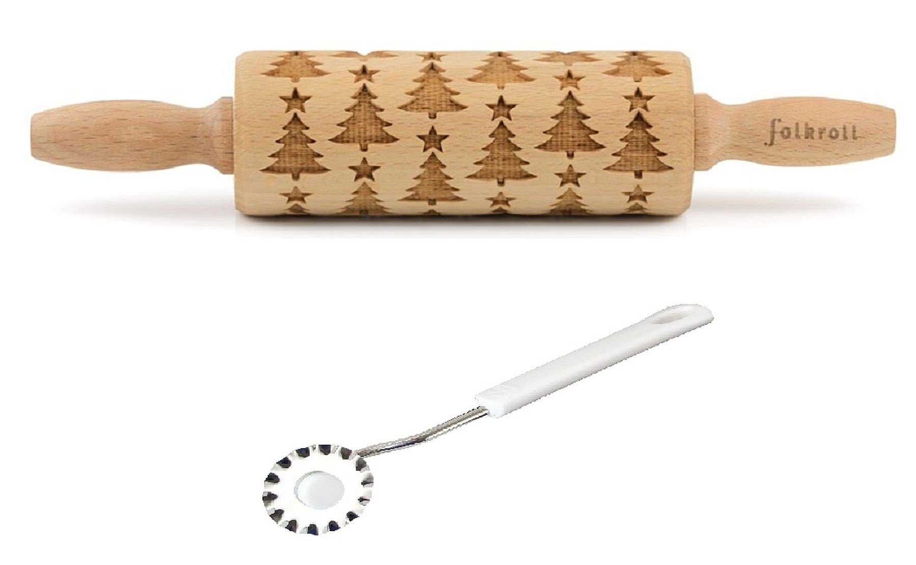 folkroll Teigroller »Folkroll Motiv Teigroller Weihnachtsbaum 23cm mit