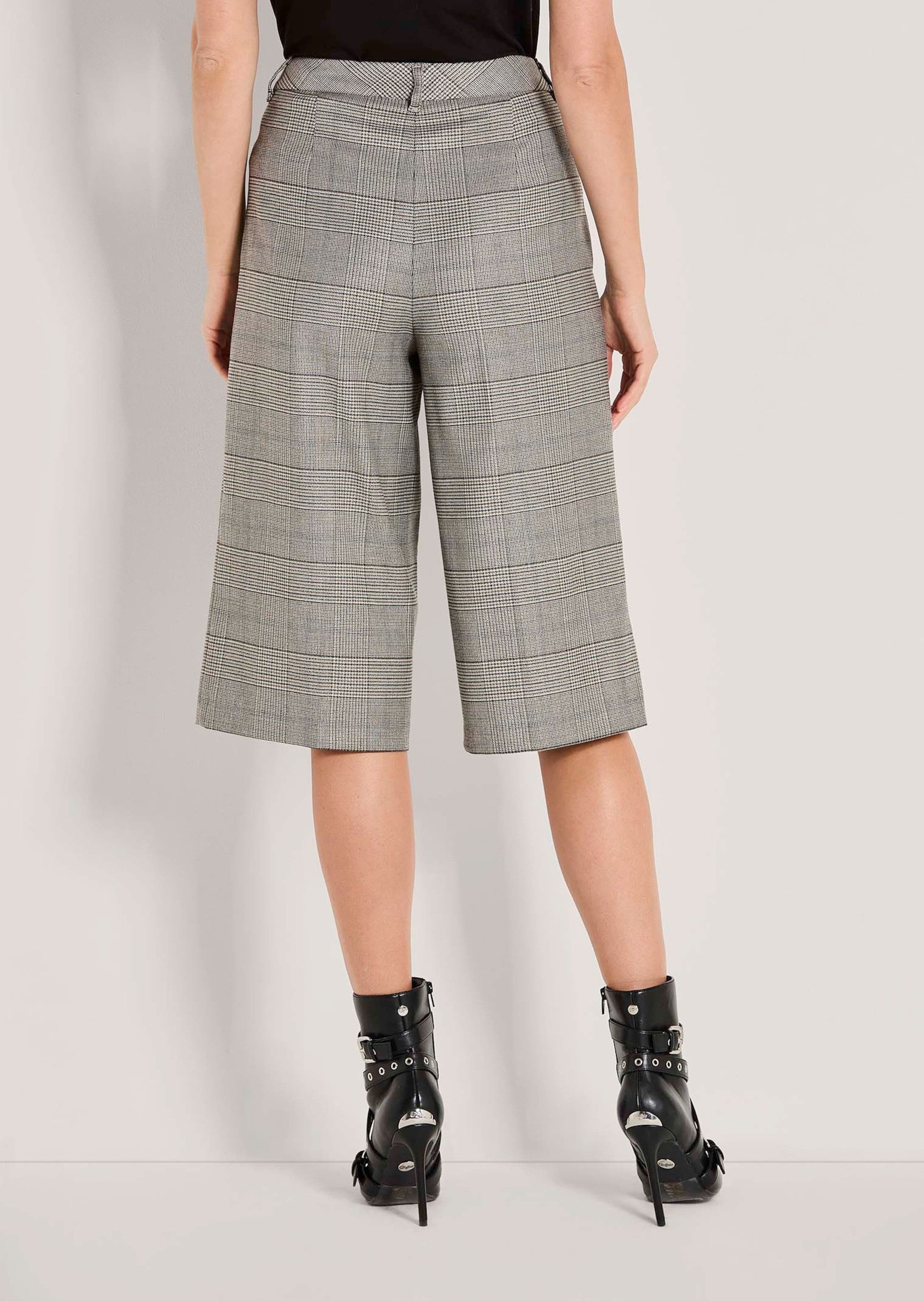 MADELEINE Shorts Glencheck-Bermuda mit hohem Bund Stoffhose im Glencheck-Muster mit breitem Bund, mit Gürtelschlaufen