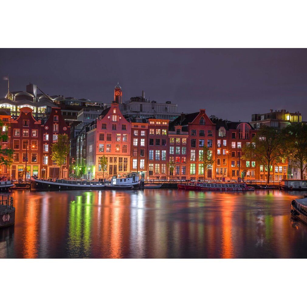 Wooden City Puzzle Holzpuzzle Nacht Amsterdam 2in1, 75 Teile ECO, Puzzleteile