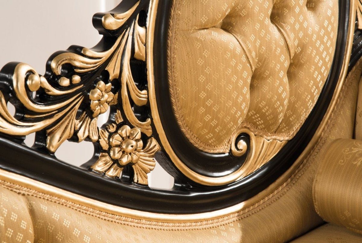 Prunkvoll 100 Barockstil Luxus Möbel - 70 / Sofa im & cm Padrino - Wohnzimmer x x Casa Barock Edel H. Sofa Schwarz Gold Wohnzimmer 170