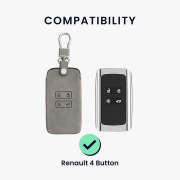 kwmobile Schlüsseltasche Autoschlüssel Hülle für Renault, Nubuklederoptik - Kunstleder Schutzhülle Schlüsselhülle Cover