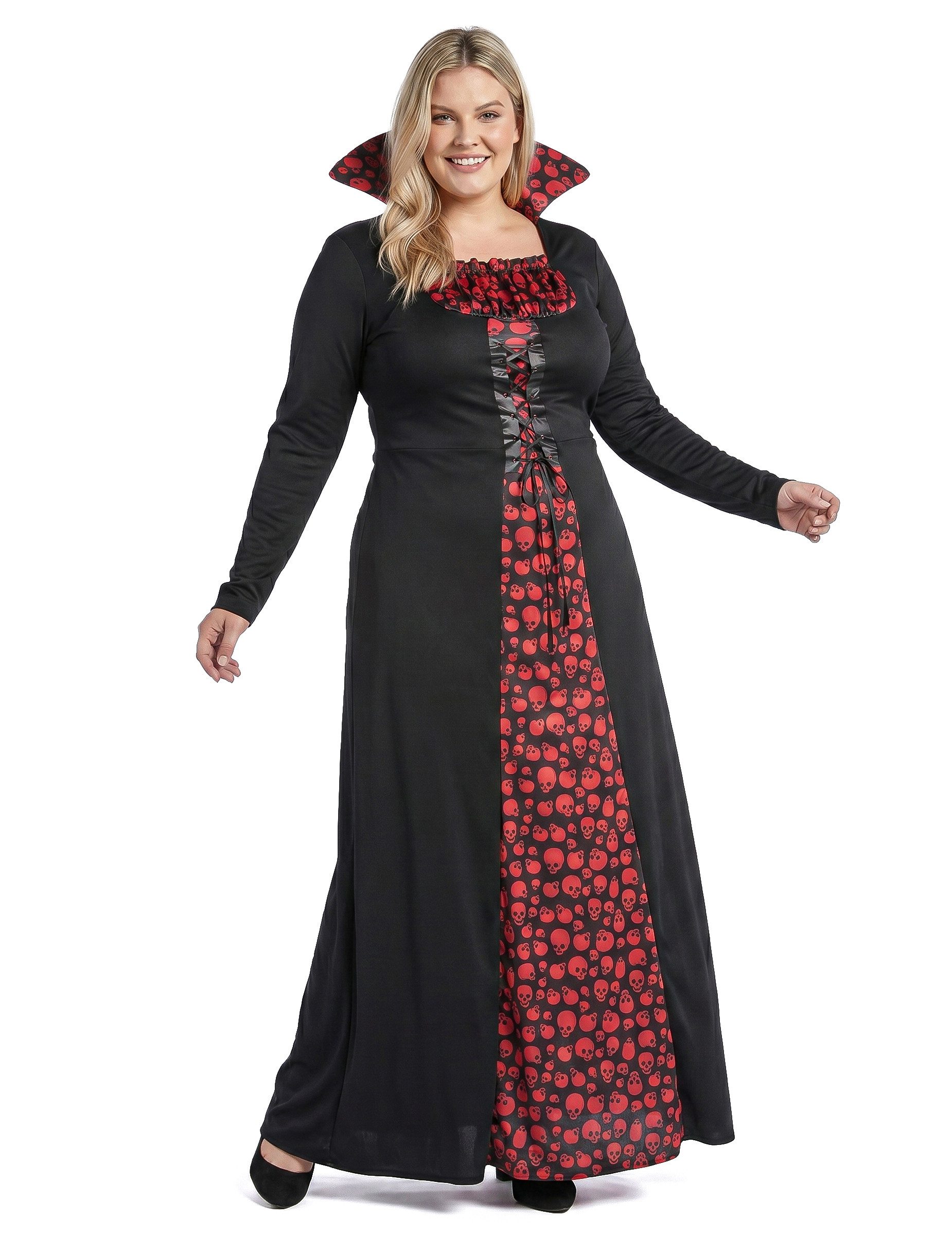 JADEO Kostüm Plus Size Vampir-Kostüm für Damen schwarz-rot