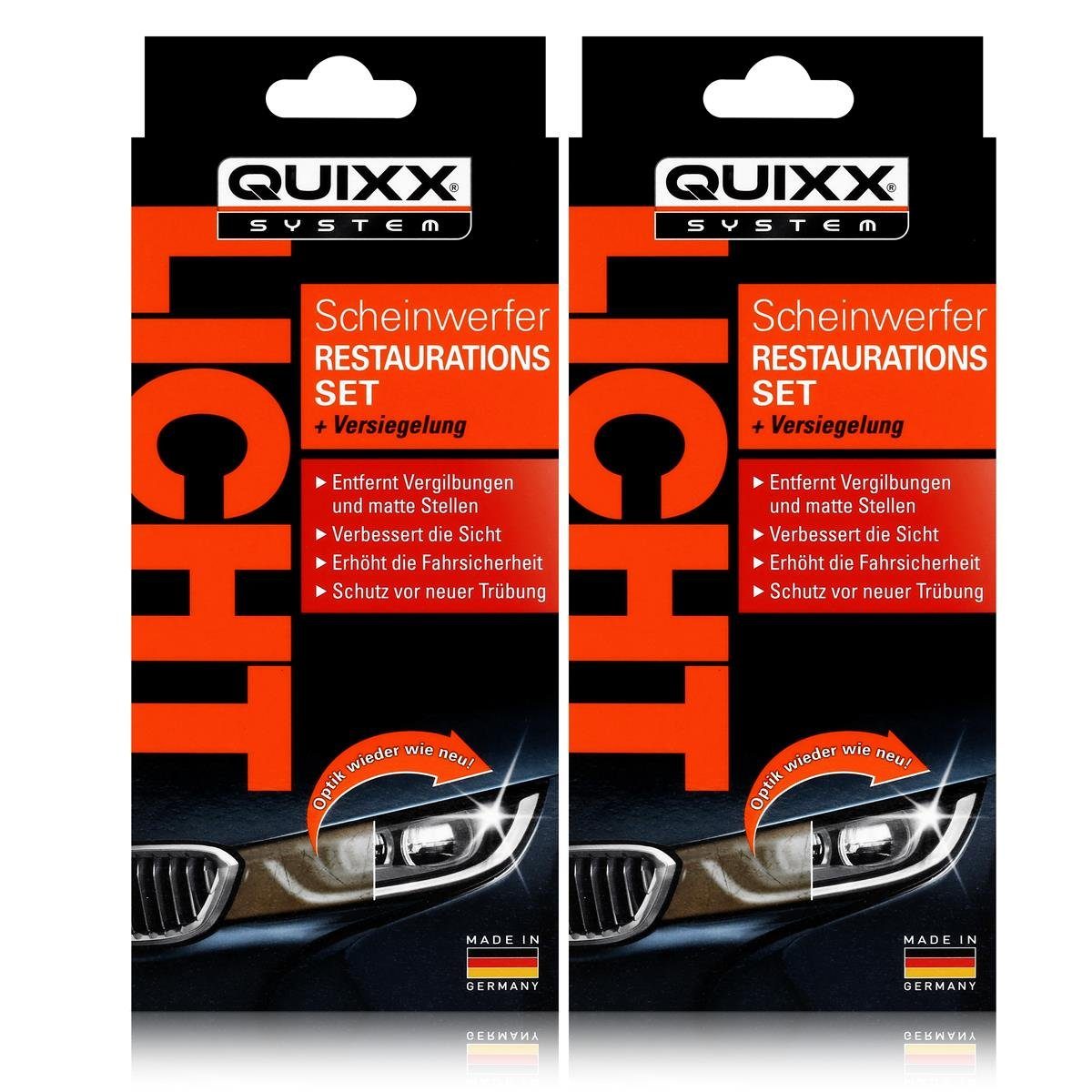 QUIXX Reparatur-Set Quixx System Scheinwerfer Restaurations Set - Entfernt  Vergilbungen (2