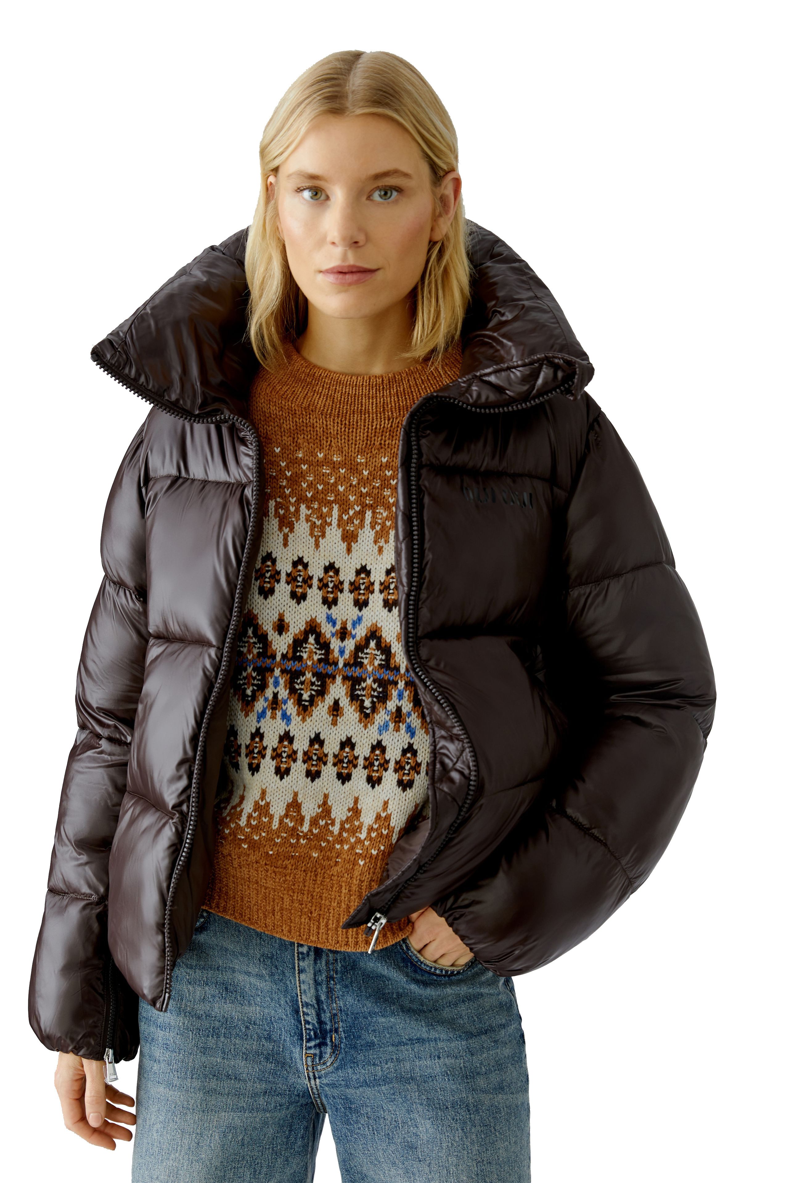 Oui Steppjacke Oui Damen Steppjacke - ganache (1-St) günstig online kaufen