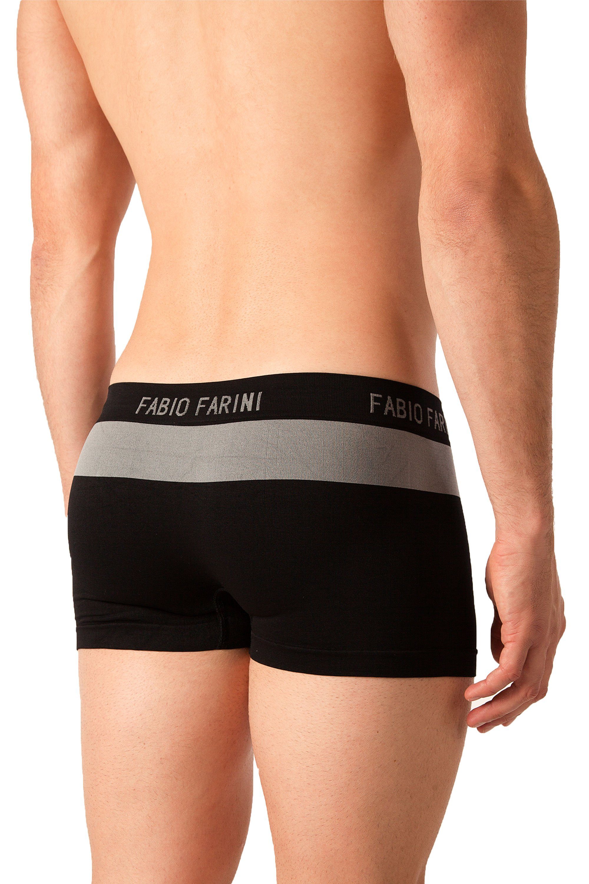 Männer mit 29 Unterhosen - Boxershorts Set (4-St) Look Fabio Farini aus Logoschriftzug im weicher Microfaser sportlichen Herren Retroshorts
