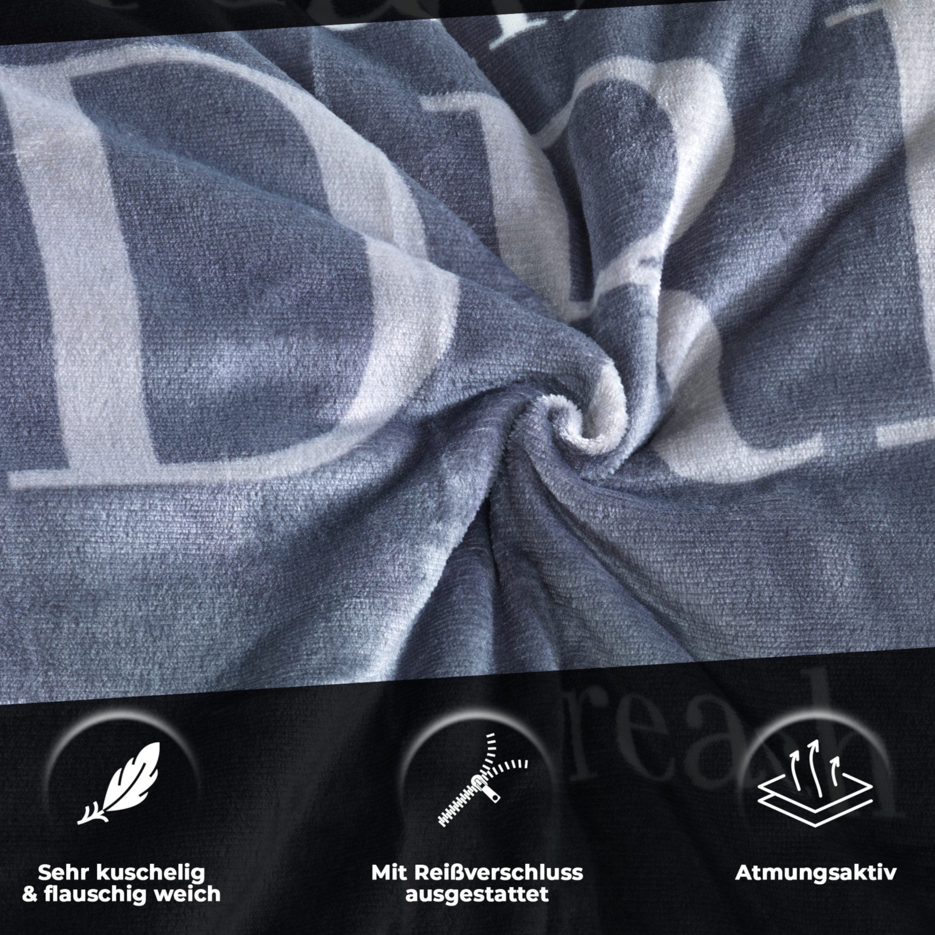 Malika Bettwäsche 135x200 + 80x80 cm Cashmere Touch Bettwäsche, atmungsaktiv, Für Allergiker geeignet, pflegeleicht, angenehm weicher Stoff – Bild 4 von 5