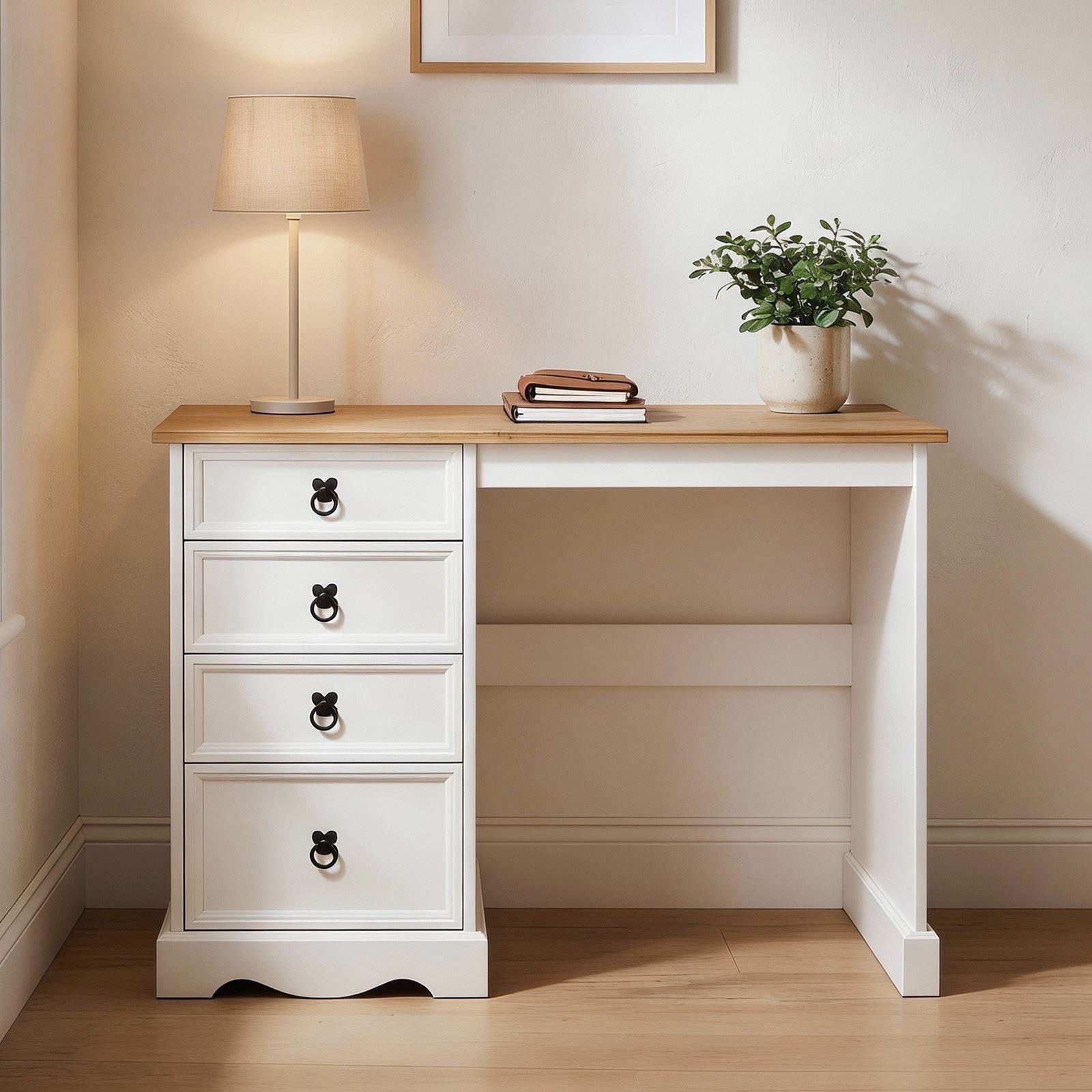 CARO-Möbel Schreibtisch CAMPO, Schreibtisch aus Kiefer Bürotisch mit Schubl günstig online kaufen