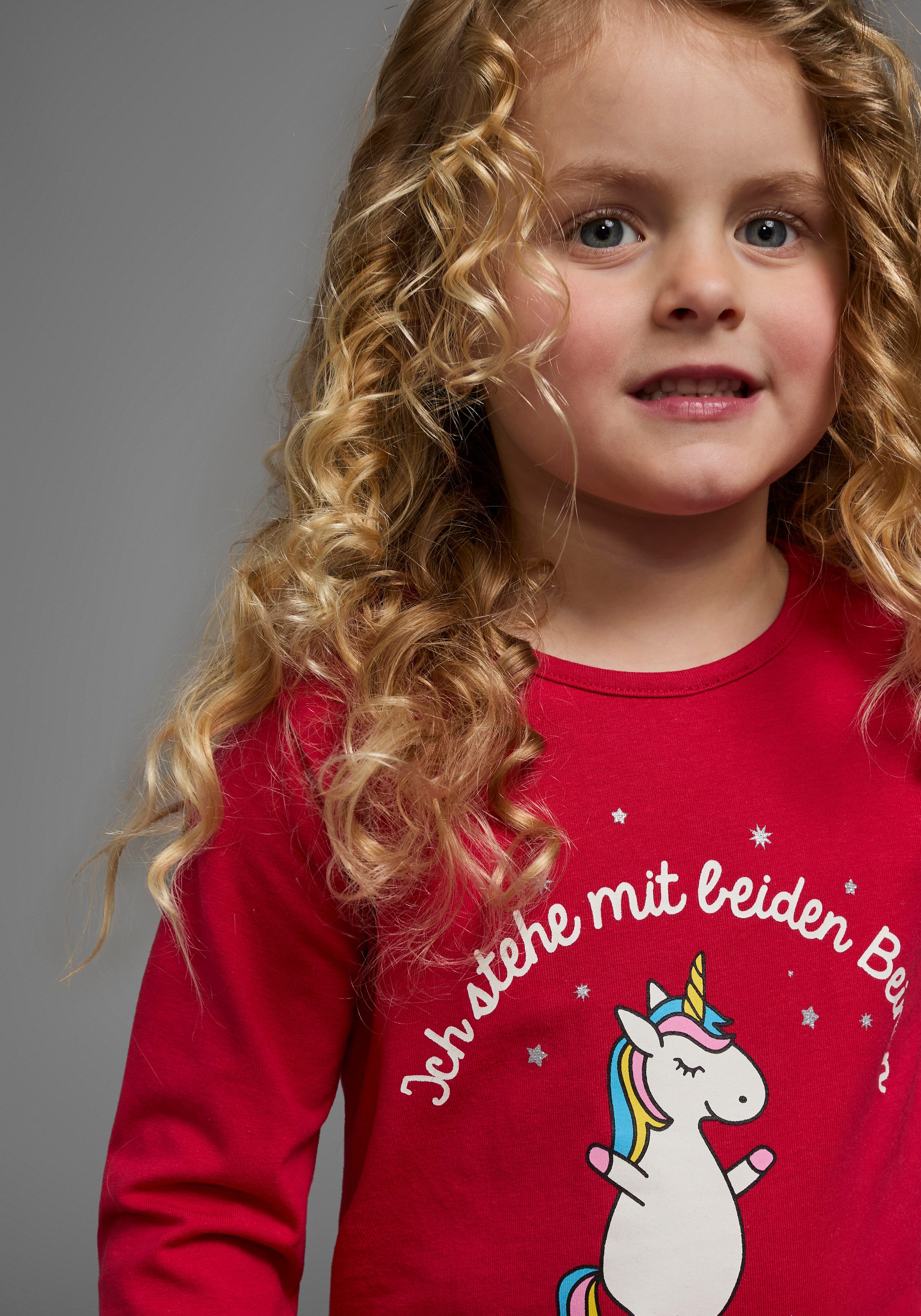 KIDSWORLD Jerseykleid Einhorn festliche Anlässe, kniefreie Länge, aus Baumwollmischung