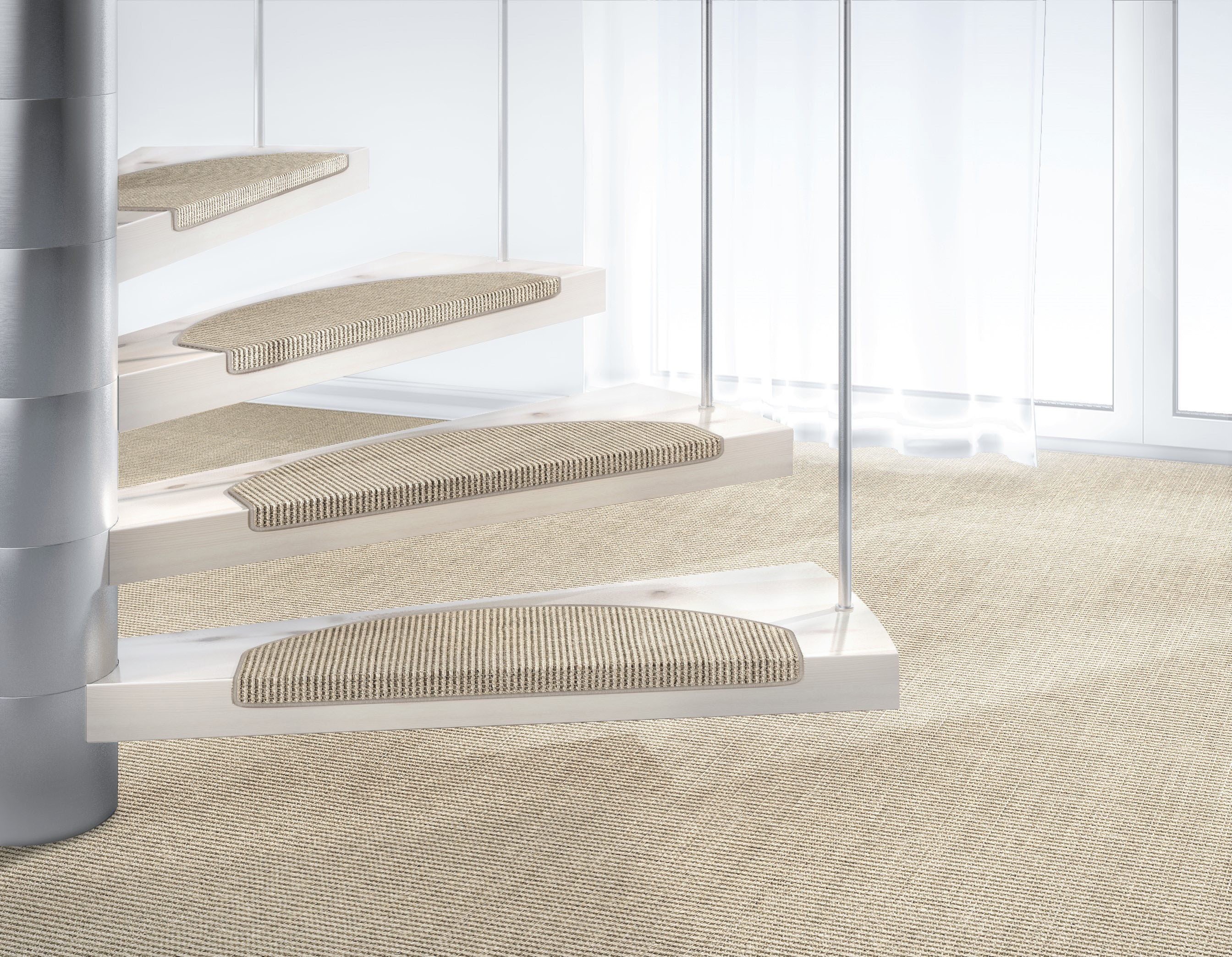 Dekowe Stufenmatte Mara S2, halbrund, Höhe: 5 mm, 100% Sisal, große Farbaus günstig online kaufen