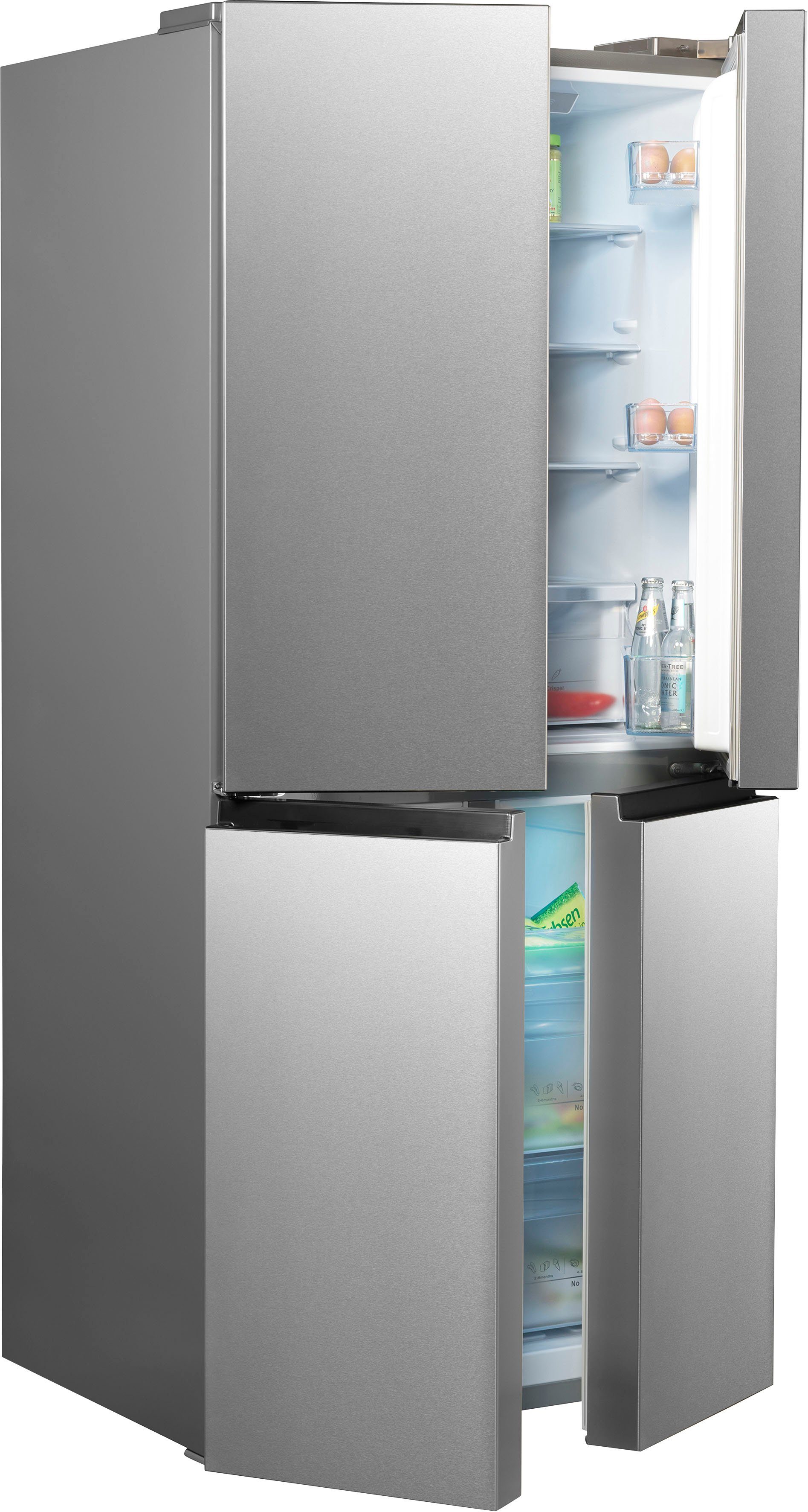 Hisense Multi Door RQ563N4SI2, 181 cm hoch, 79,4 cm breit edelstahlfarben | Side-by-Side Kühlschränke
