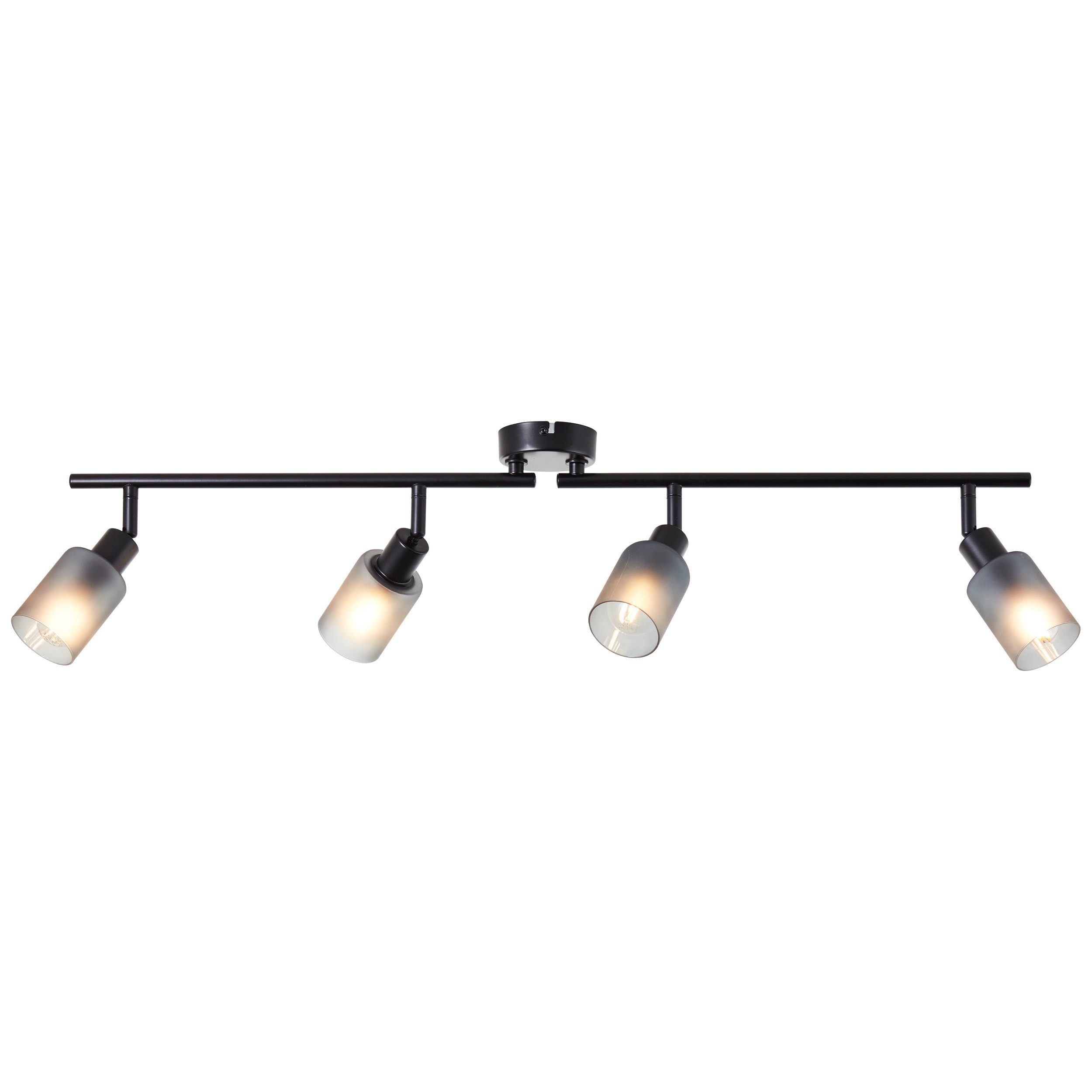 Brilliant Deckenstrahler Loralie, ohne Leuchtmittel, Breite 86 cm, E14, Metall/Glas, schwarz/rauchglas