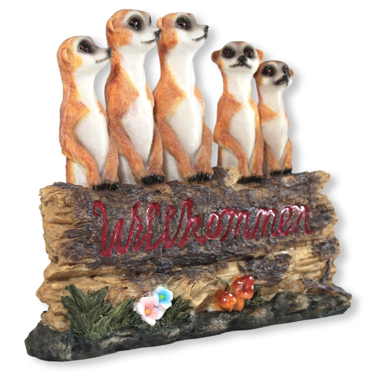 colourliving Dekofigur Gartenfigur Erdmännchen Familie Willkommen günstig online kaufen