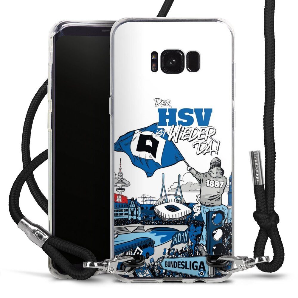 DeinDesign Handyhülle Hamburger SV Offizielles Lizenzprodukt Aufstieg, Samsung Galaxy S8 Plus Handykette Hülle mit Band Case zum Umhängen