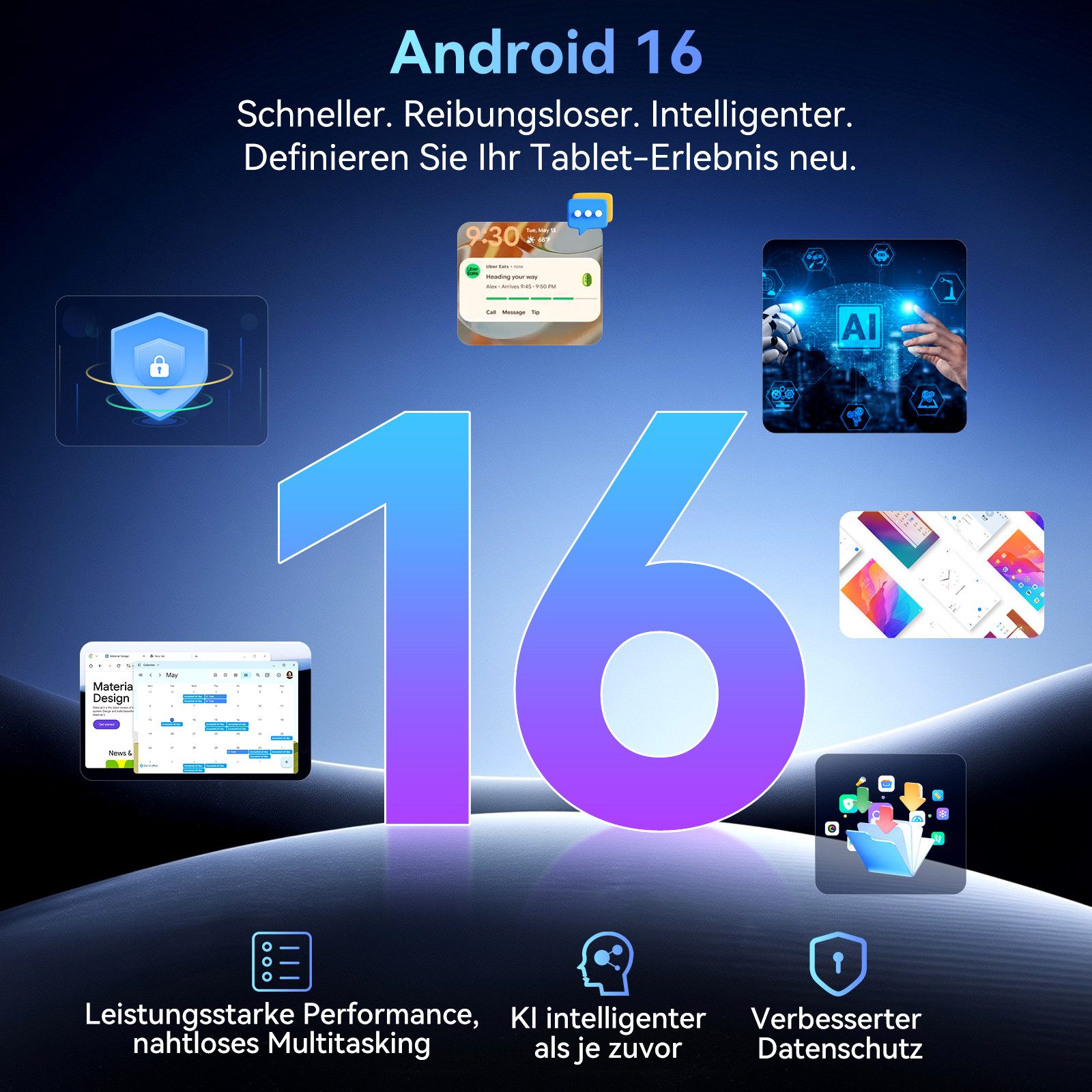 Nexall TABWEE Nexall N90 12" Android 16 2K Display 4G LTE mit Tastatur Stift Tablet (12", 128 GB, Android 16, 4G LTE, Android 16, 4G LTE, 2K Display, mit Zubehör/Kabel-Headset, 9000 mAh)