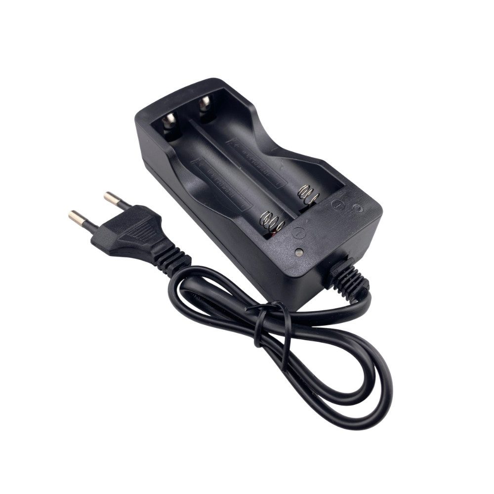 Trade-Shop Ladegerät passend für 3,7V Li-Ion Akkus wie 17650, 17670, 14650, 18650 Netzteil (Zum Laden von 2 Batterien gleichzeitig / LED-Anzeige für den Ladesta – Bild 2 von 2