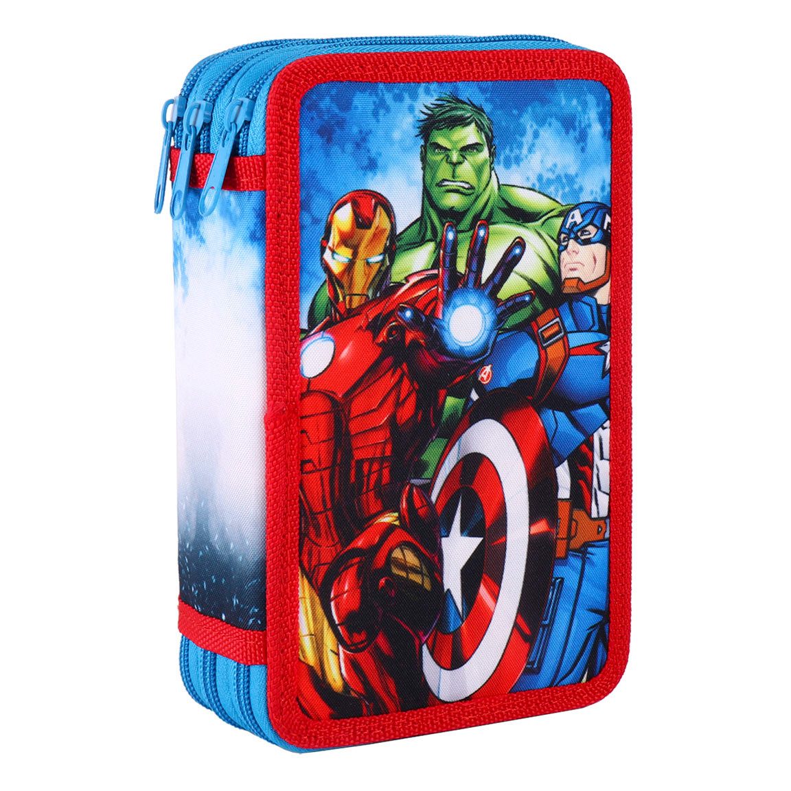 The AVENGERS Federtasche AVENGERS Federtasche Schule Einschulung 3 Stöckig gefüllt