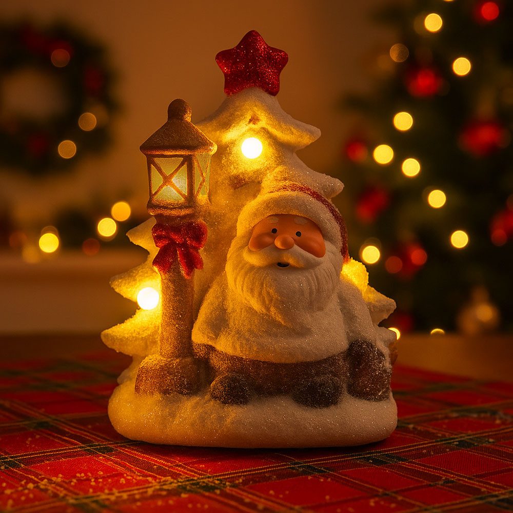 GLOBO LIGHTING LED Dekolicht, LED-Leuchtmittel fest verbaut, Warmweiß, LED Weihnachtsdeko Batterie Weihnachtsfiguren beleuchtet Fenster